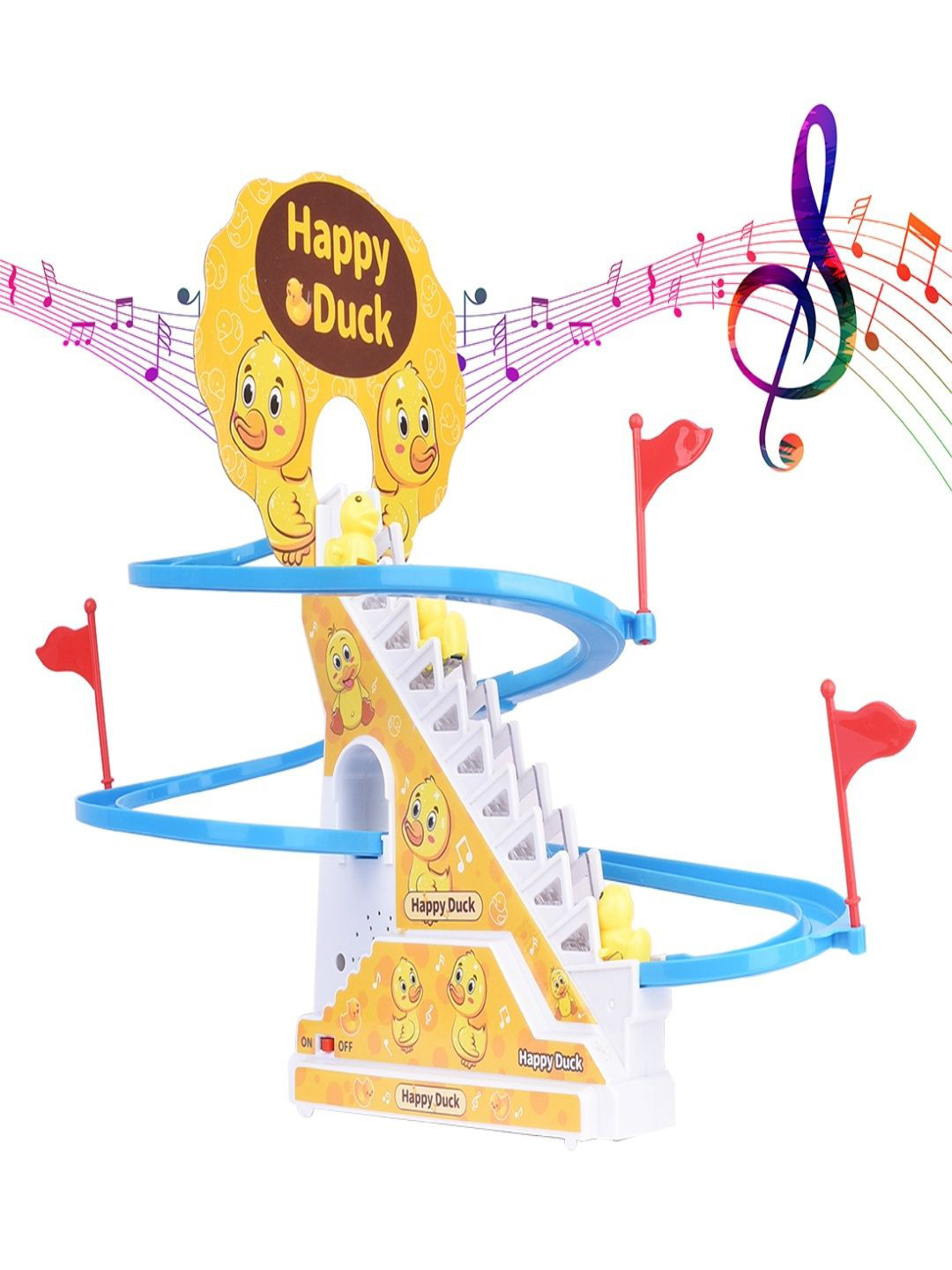 ToysCharm Musical Duck Track Slide & Climb Stairs Toys