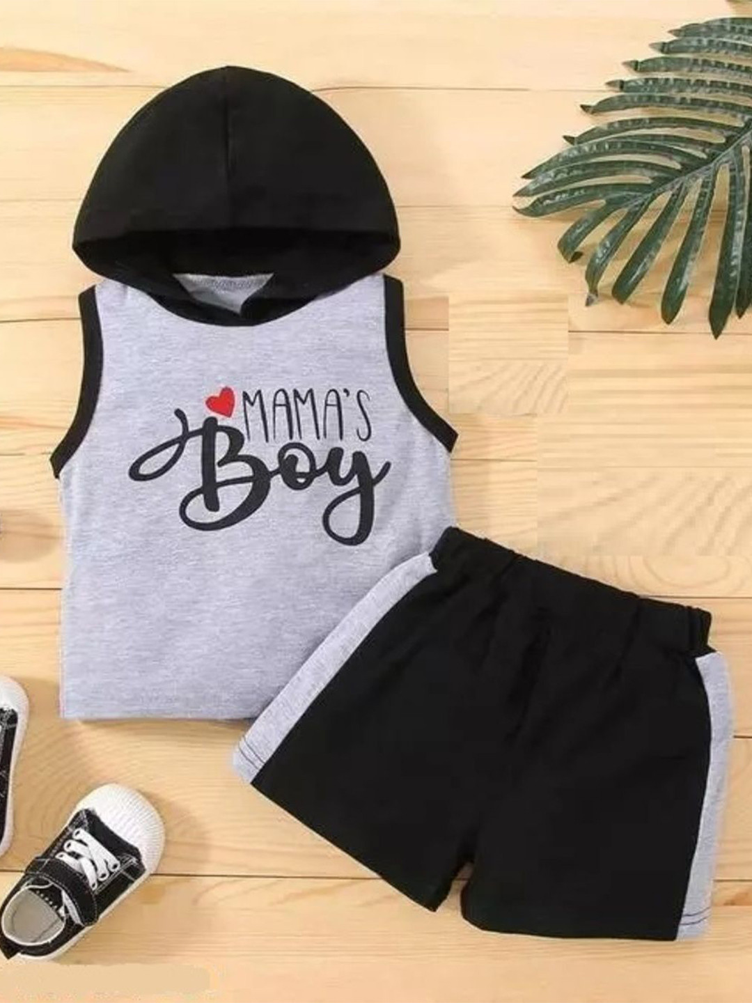 JENNY GARMENT Kids Printed Hood T-Shirt With Shorts