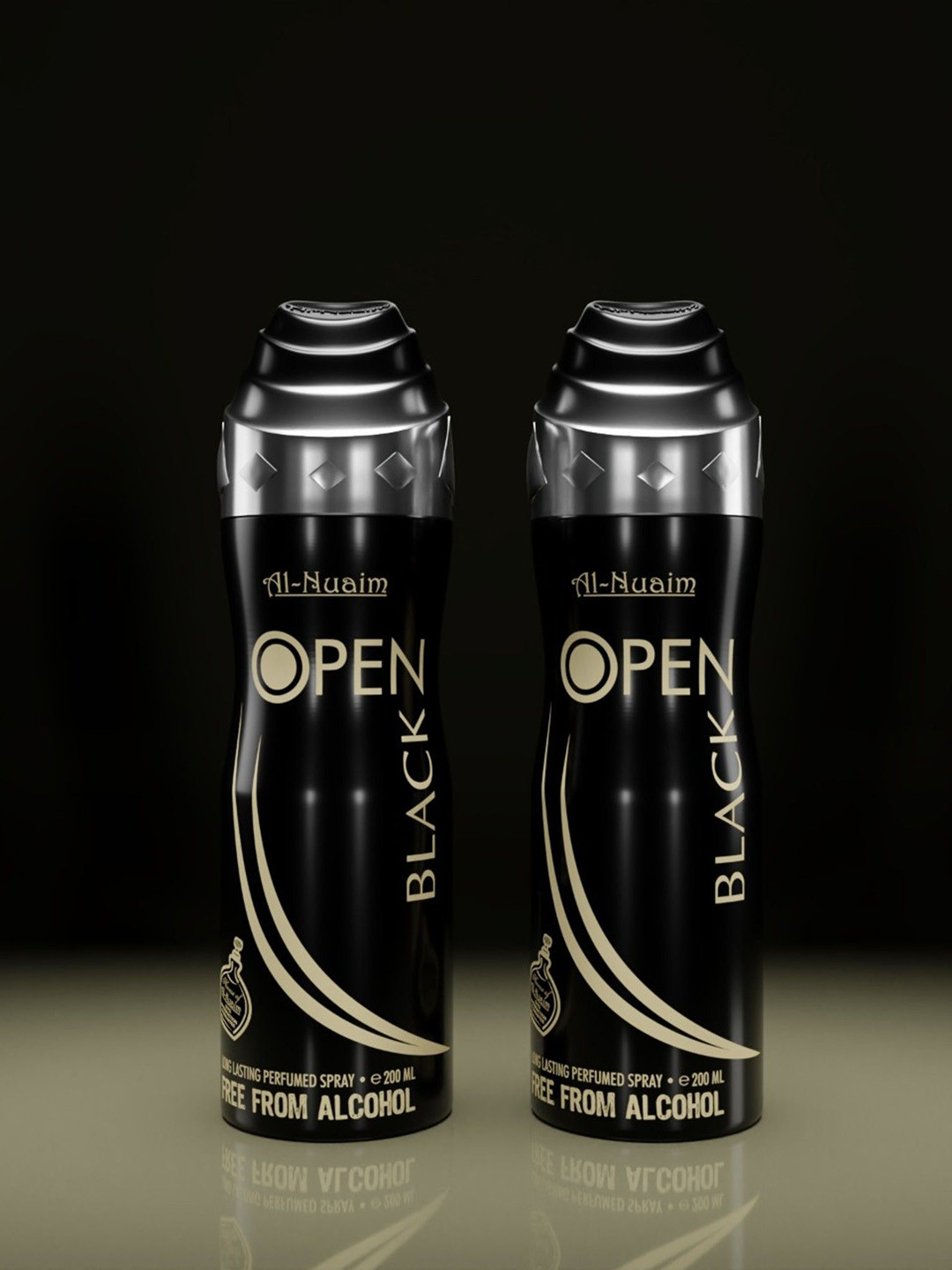 Al-Nuaim Set of 2 Open Black Long Lasting Alcohol Free Deodorant - 200 ml each