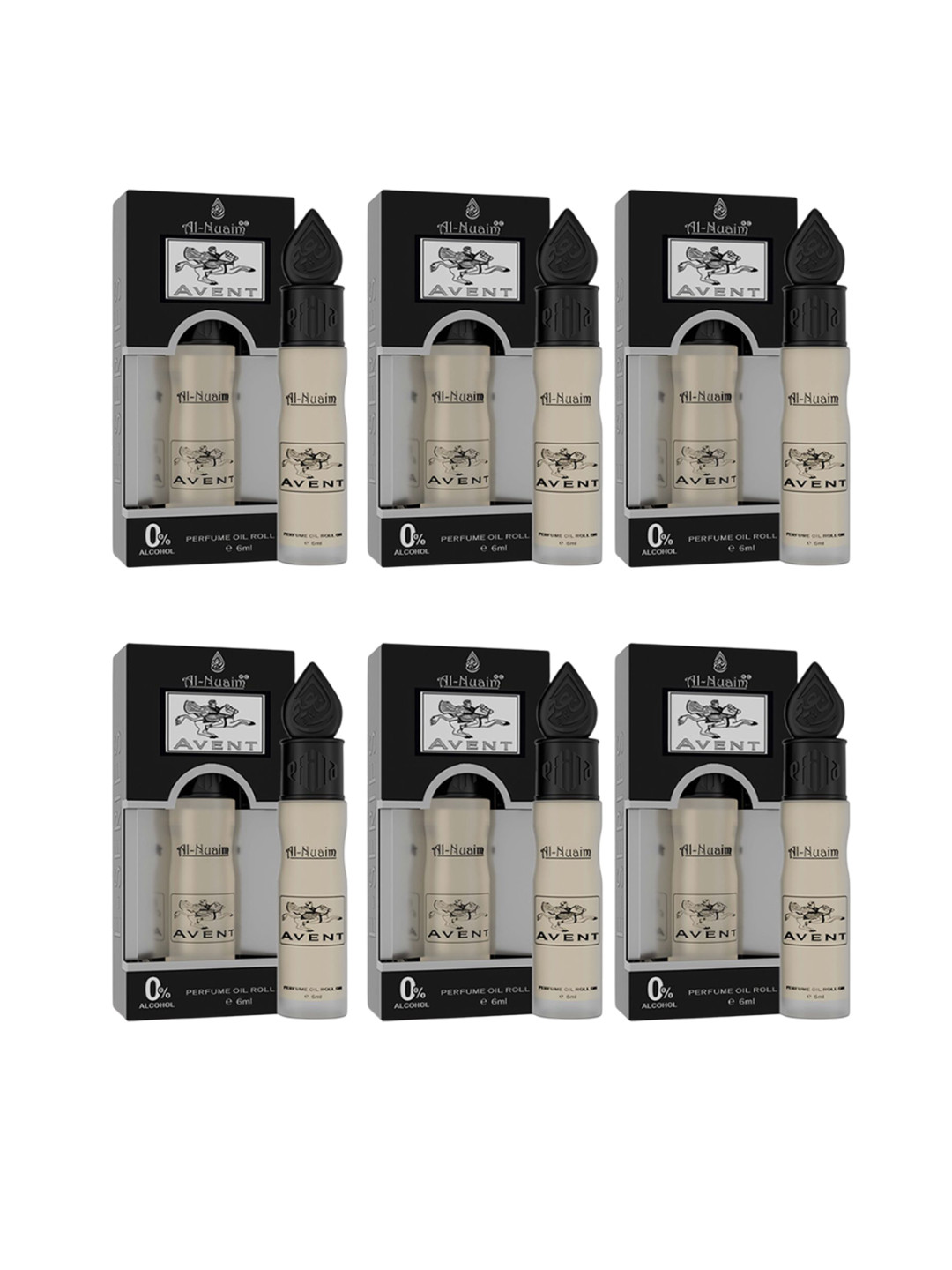 Al-Nuaim Set Of 6 E-Series Avent Long Lasting Alcohol Free Attar - 6ml Each