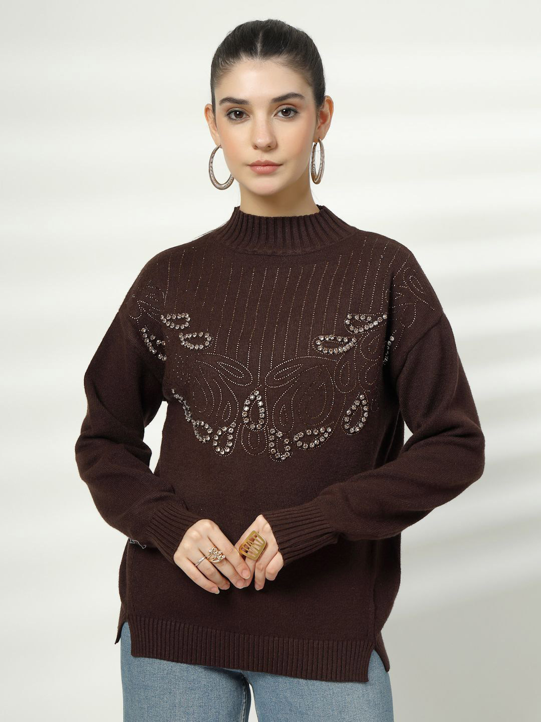 Mafadeny Winter Embellished Sweater
