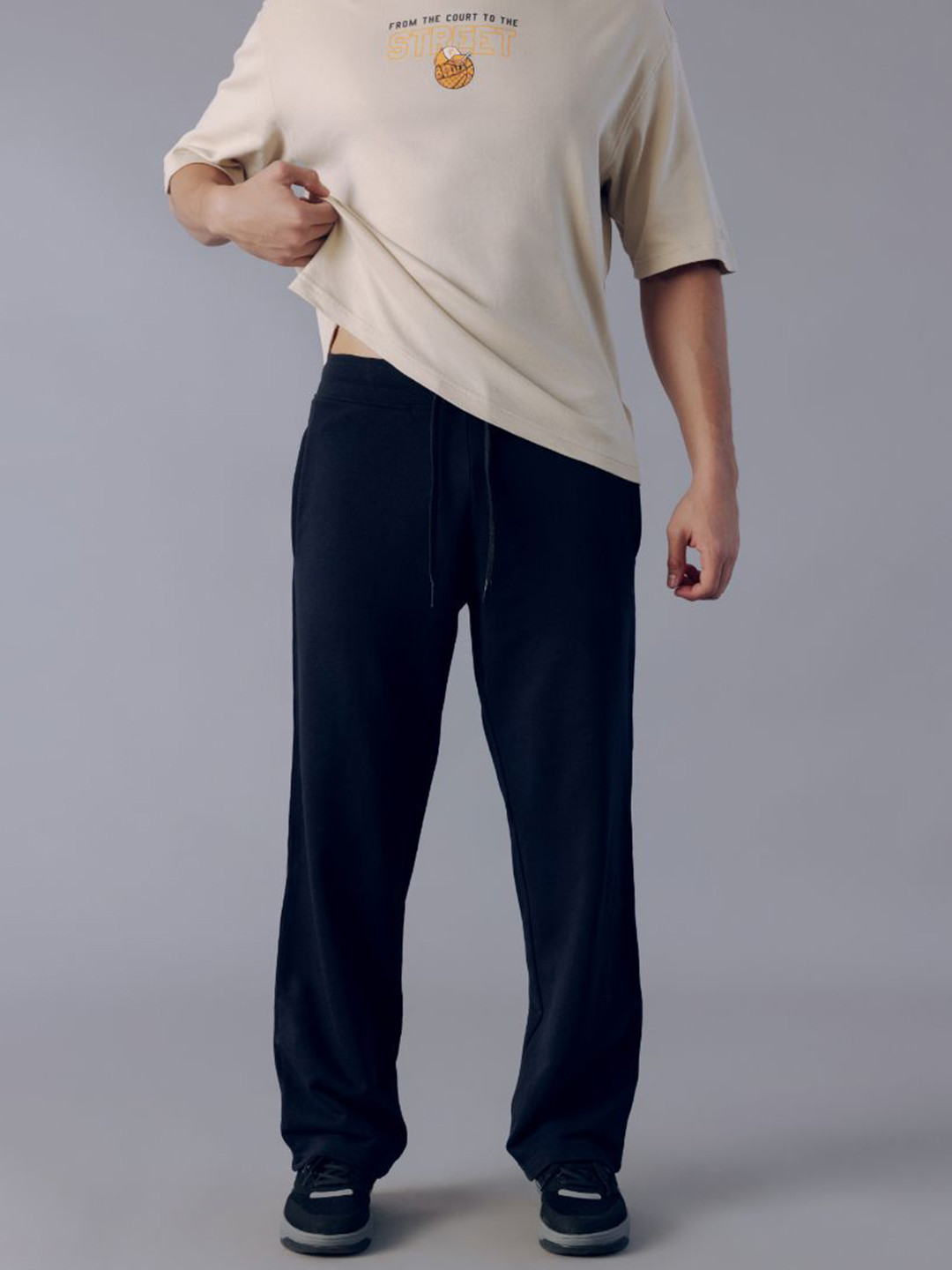 FILA Unisex Relaxed-Fit Cotton Mid-Rise Track Pant