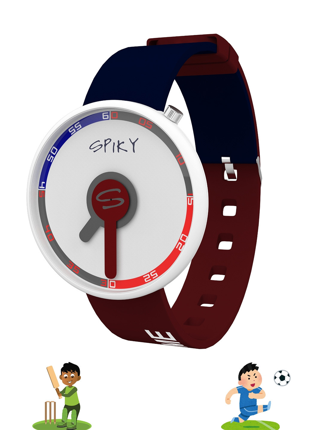 Spiky Kids Printed Dial & Straps Analogue Watch SPKEVA33_C1_MRN