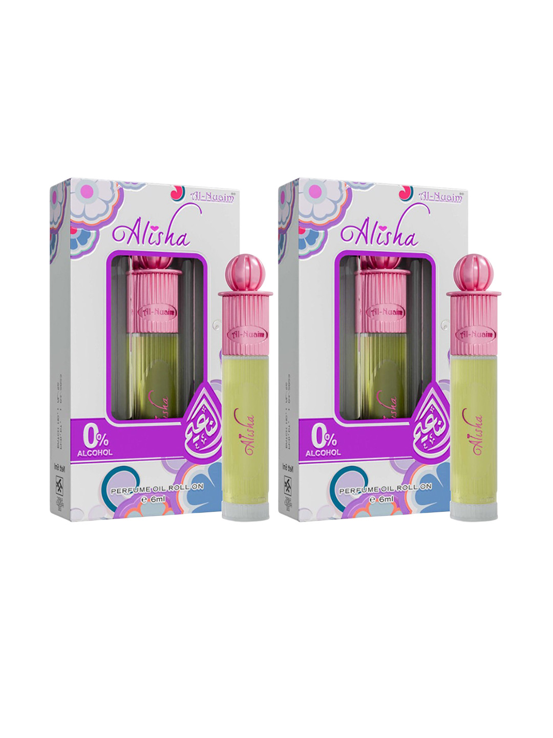 Al-Nuaim Set Of 2 Alisha 0% Alcohol Long Lasting Attar - 6ml Each