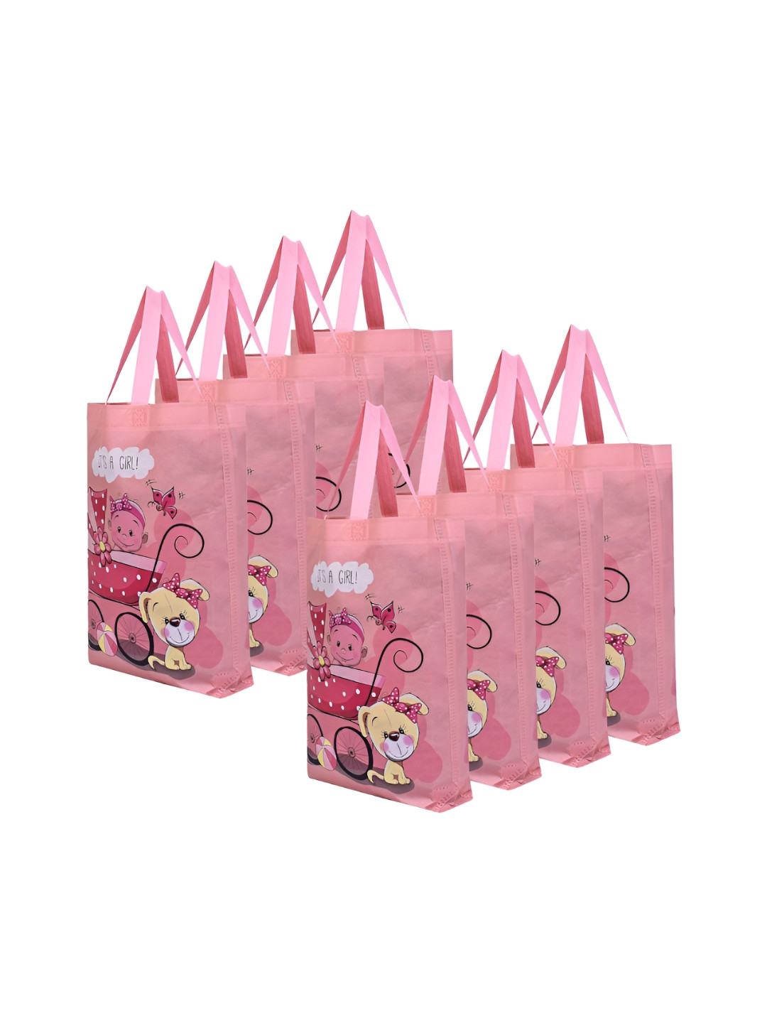 Aura Set Of 8 Geometric Printed Shopping Bag