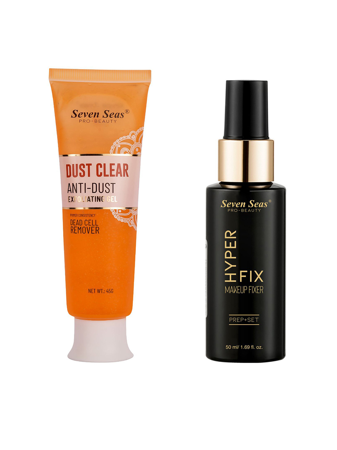 Seven Seas Set Of 2 Dust Clear Gel - 45 g & Hyper Fix Makeup Fixer Spray - 50 ml