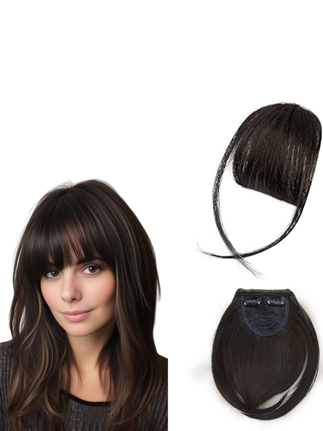 VIEWS Clip-In Scalp Topper Straight Hair Extension - Brown - 6 Inches