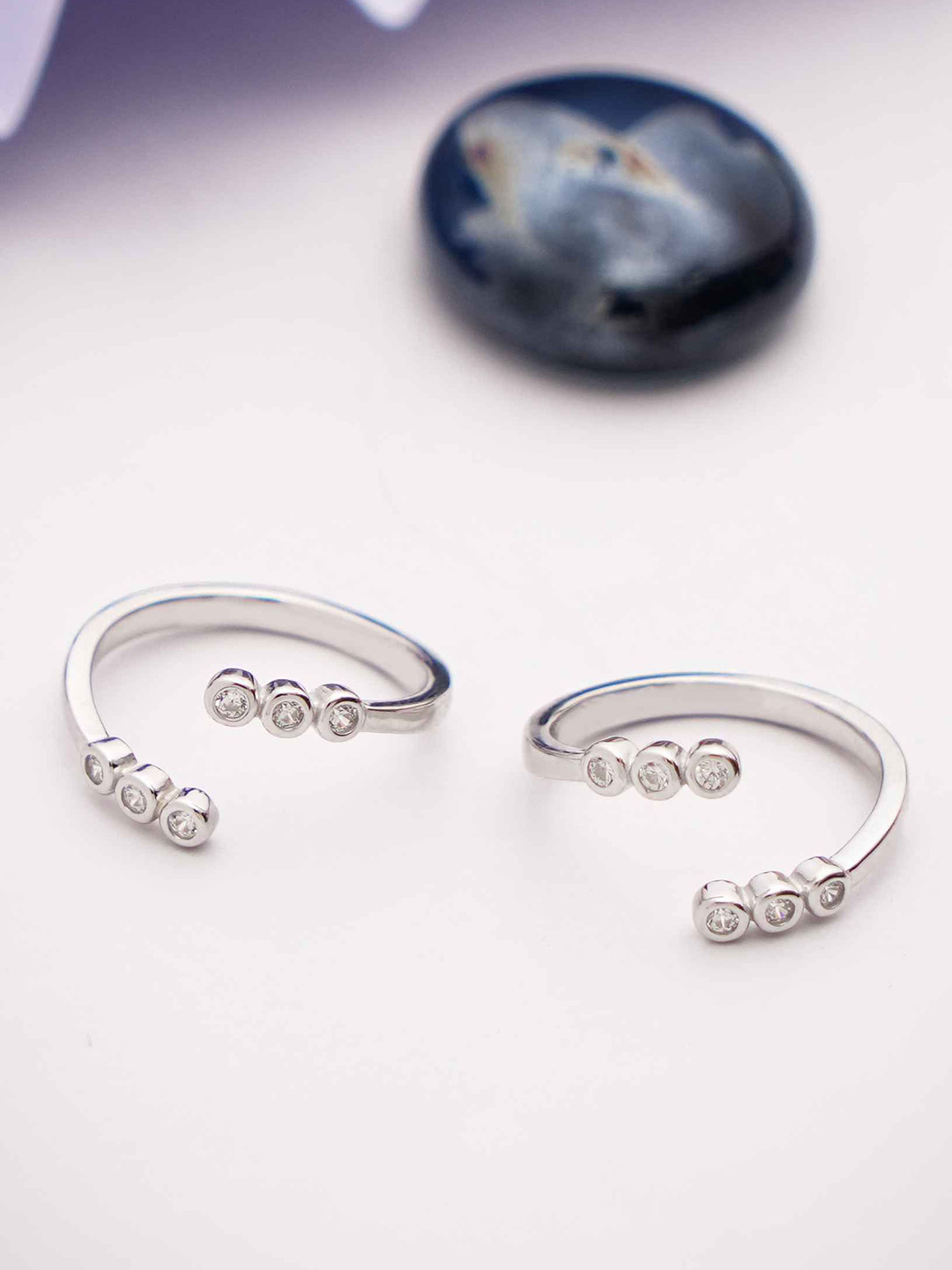 DIAVO Aisling Trio of Elegance Silver Toe Rings