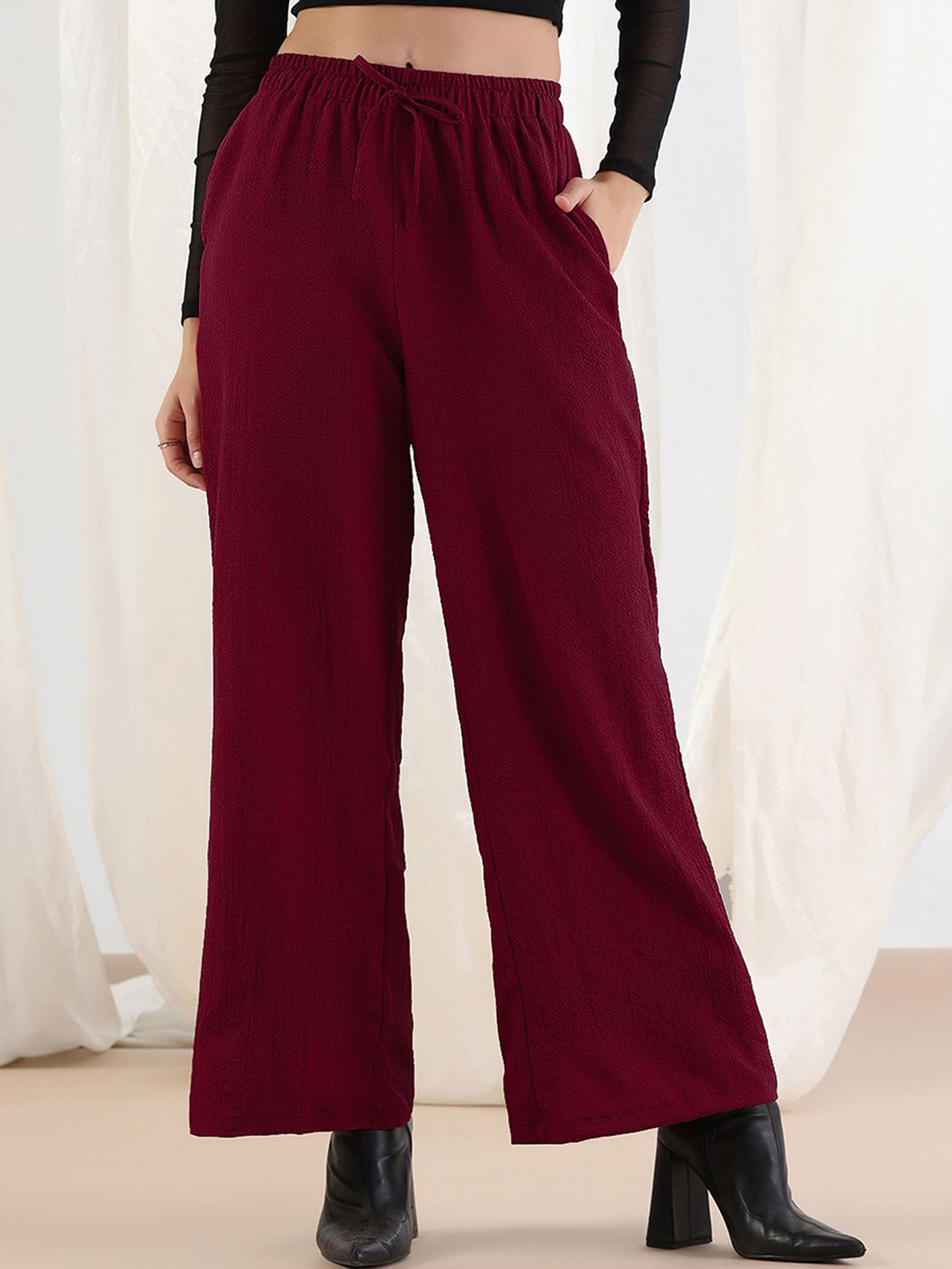 Selvia Edge Women Comfort Straight Fit Easy Wash Trousers