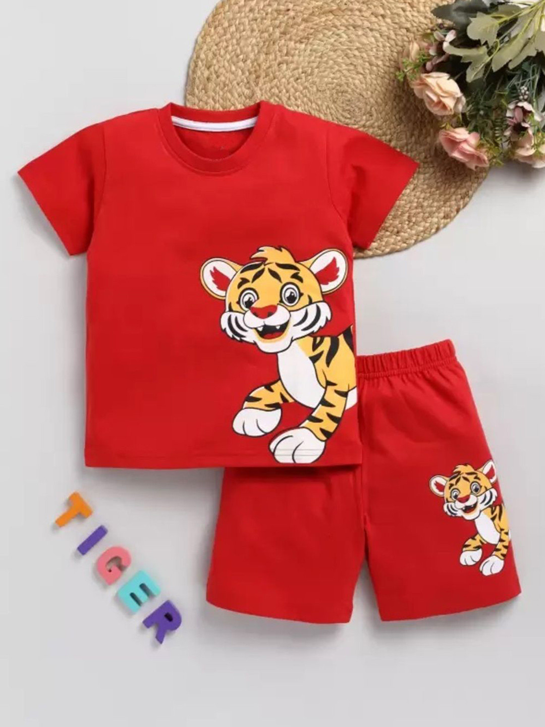 JENNY GARMENT Kids Printed Short Sleeves T-shirt With Shorts