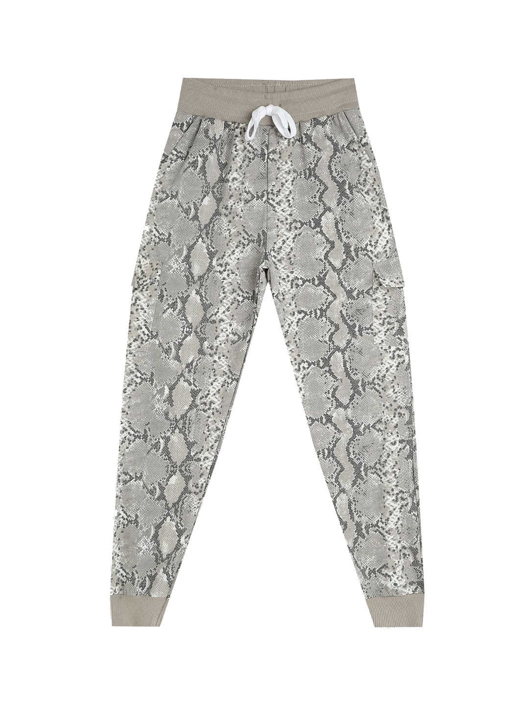 CHILINS Girls Animal Printed Pure Cotton Mid-Rise Joggers