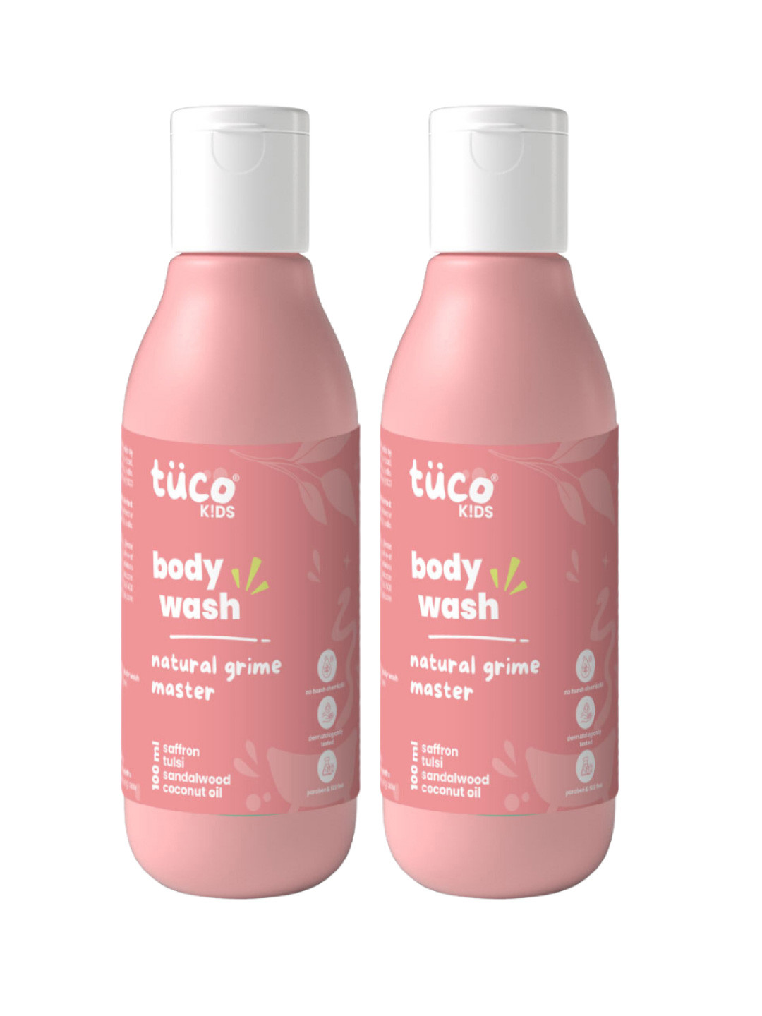 Tuco Intelligent Kids Set Of 2 Grime Master Shower Gel With Saffron & Tulsi - 100 ml Each