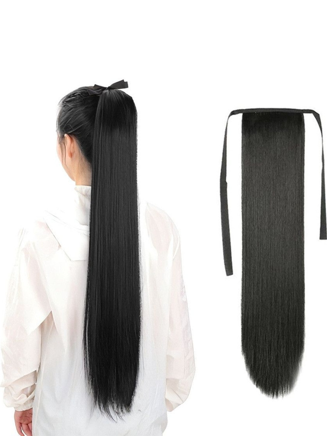 VIEWS Women Black Straight Locks Hair Extension 21.6 inch