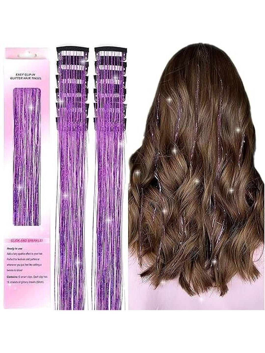 VIEWS Purple Wavy Clip-In Locks Hair Extension