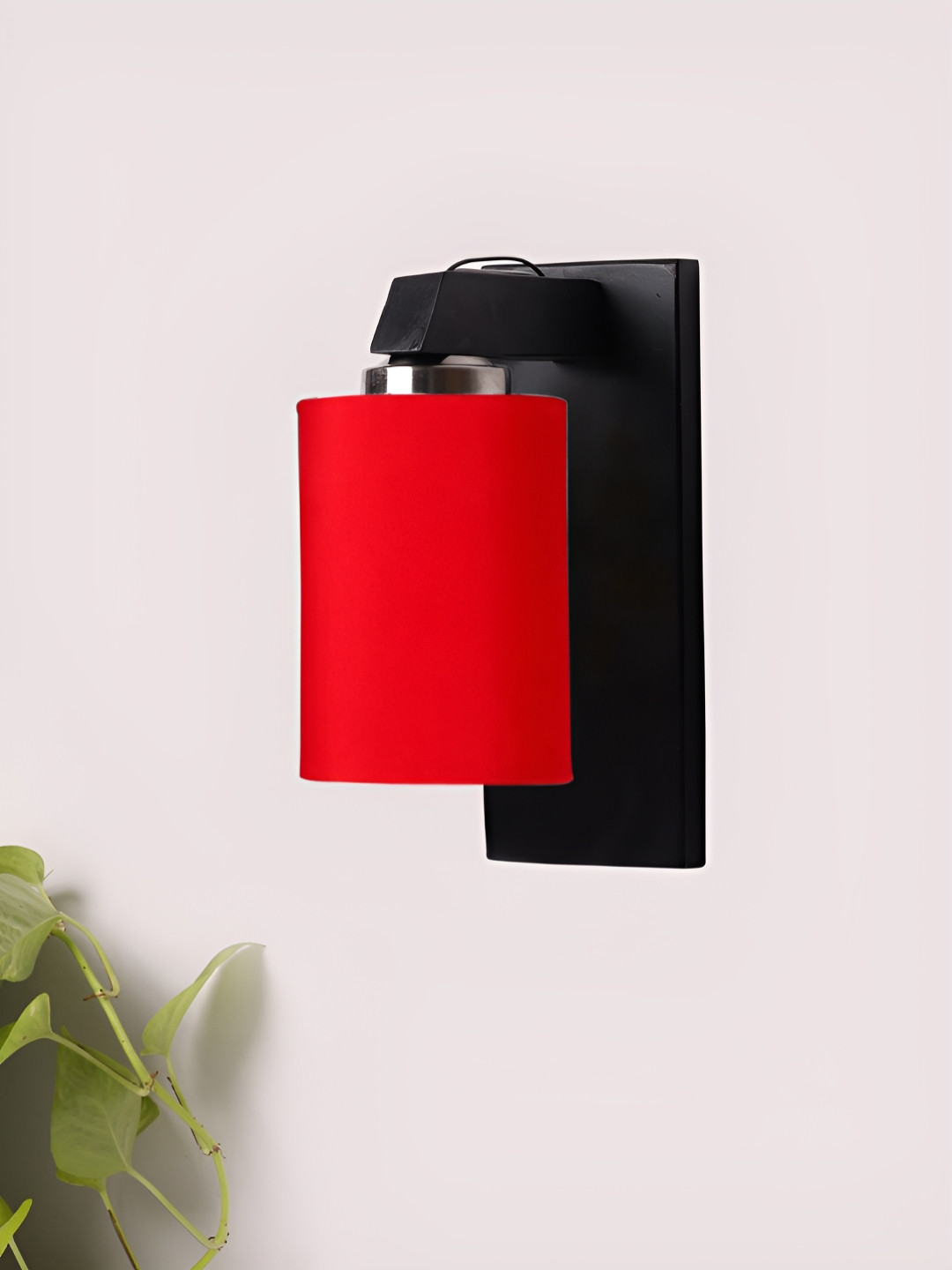 Devansh Brown & Red Wood Traditional Abstract Shaped Shaped Wall Lamp