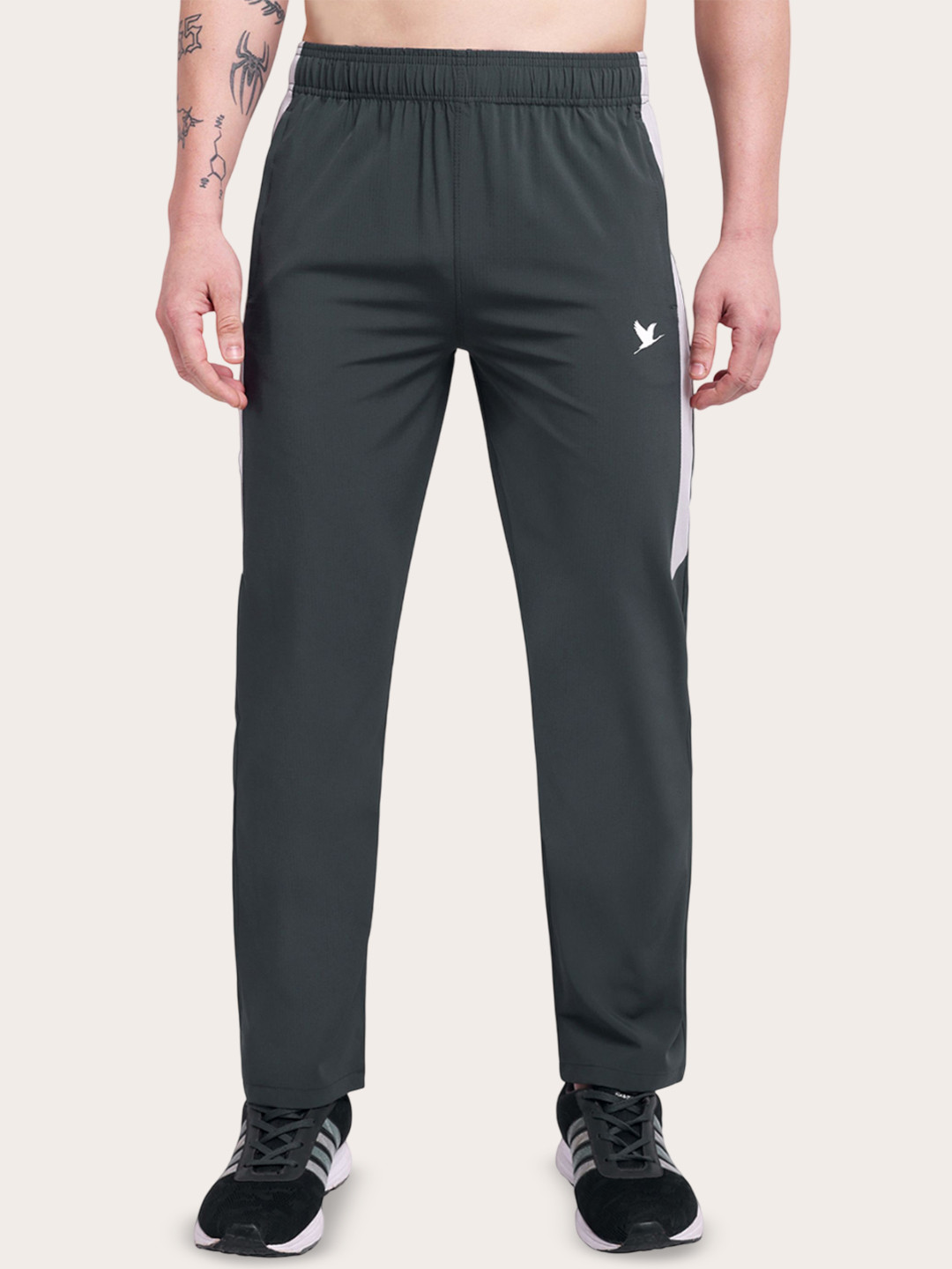 OXPECKER Men Side Striped Sweat Wicking Mid-Rise Slim Fit Track Pant