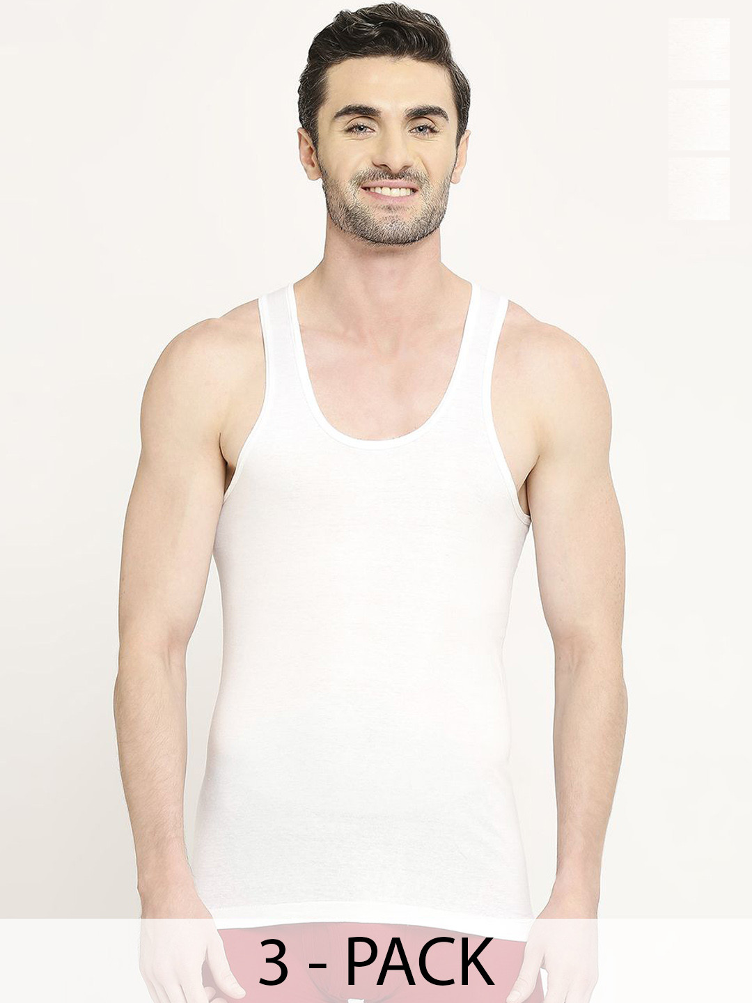 VIP Supreme Men Pack Of 3 Scoop Neck Cotton Undershirt Vest