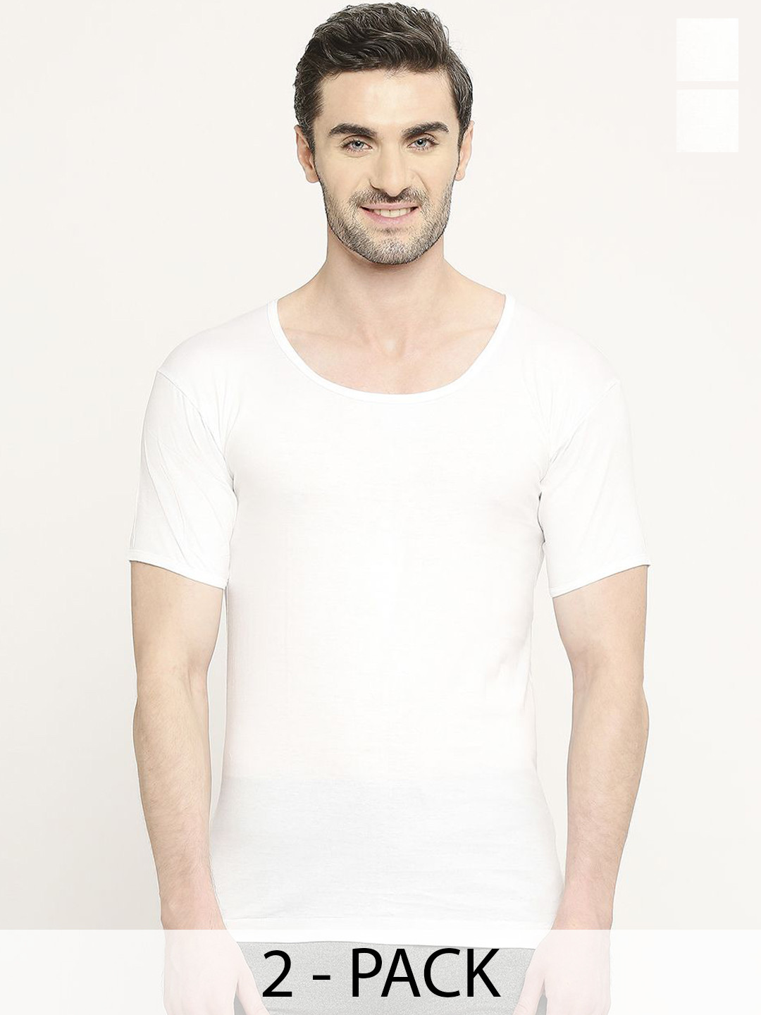 VIP Men Pack Of 2 Half sleeve Pure Cotton Undershirt Vests