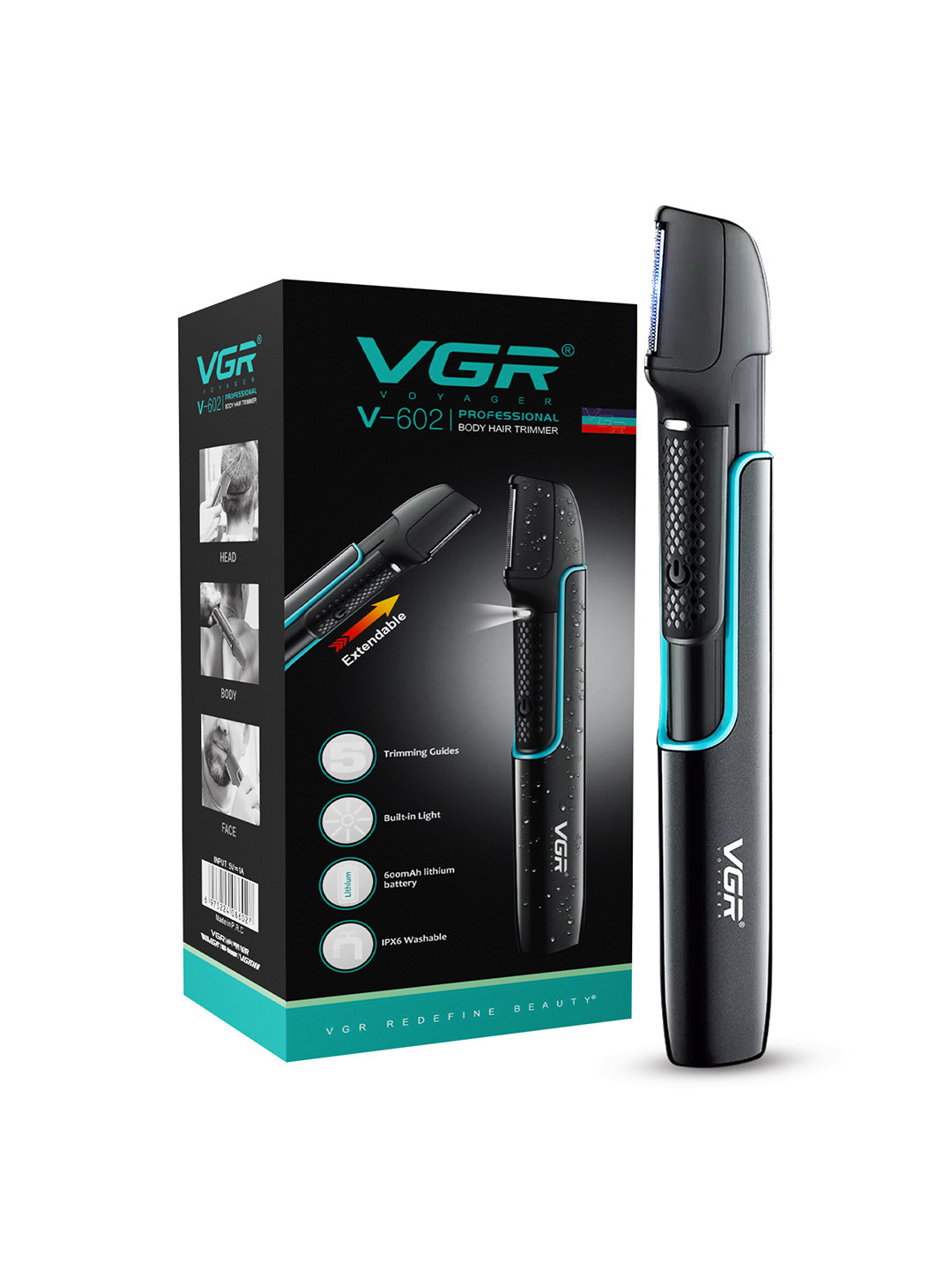 VGR Professional Body Trimmer - V-602 - Black