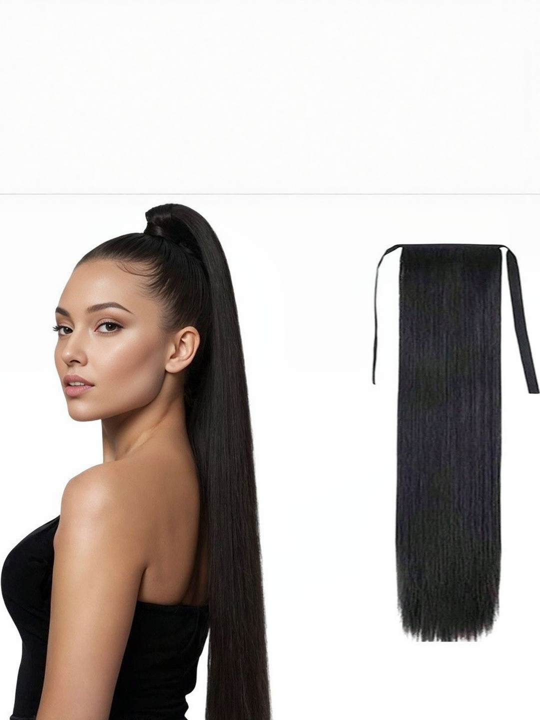 VIEWS Tape-In Straight Topper Hair Extension - Black - 24 inches