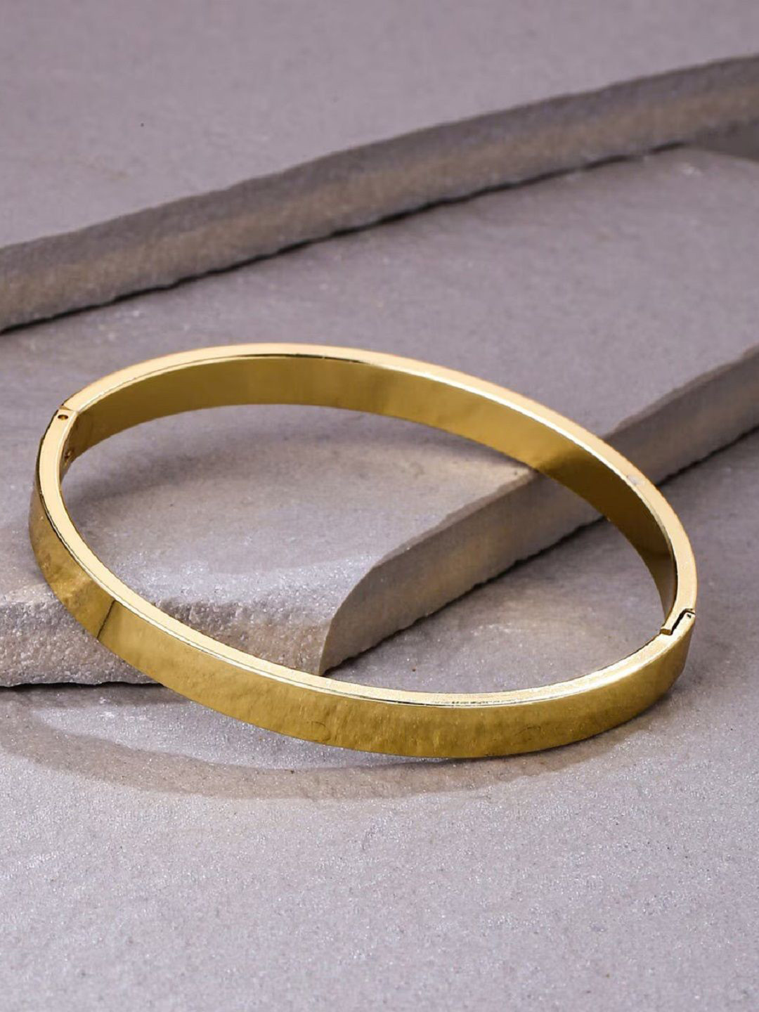 Babaa Enterprises Stainless Steel Gold-Plated Bangle-Style Bracelet