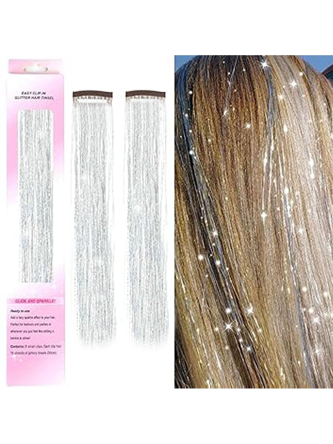 VIEWS Silver Wavy Clip-In Locks Hair Extension