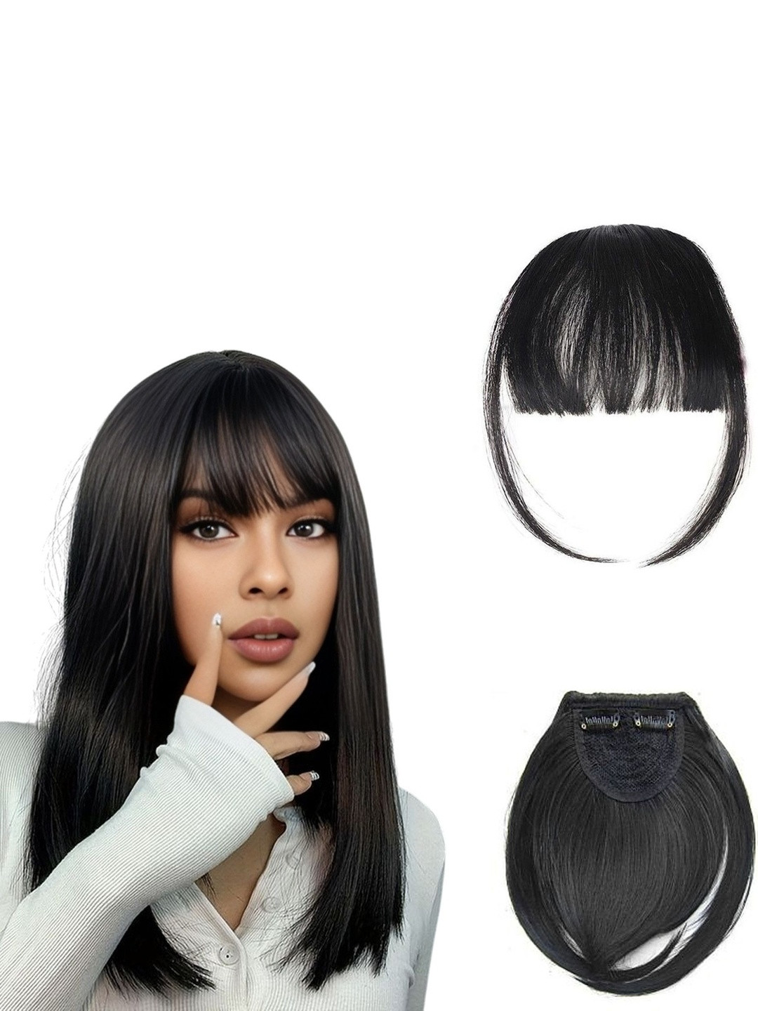 VIEWS Clip-In Straight Scalp Topper Extension - Brown - 22 Inch
