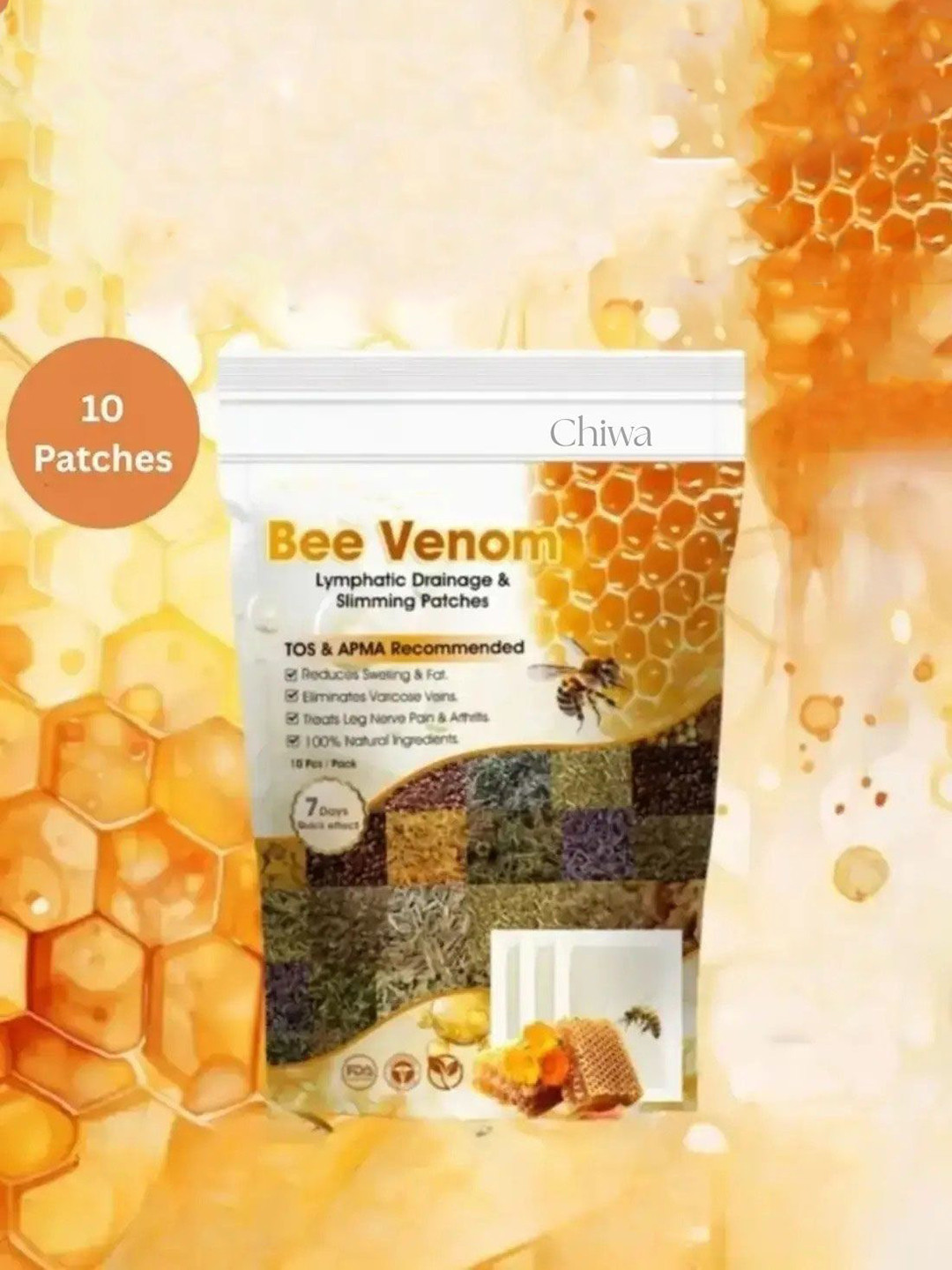 CHIWA Bee Venom Lymphatic Drainage & Slimming Patches - 10 Patches
