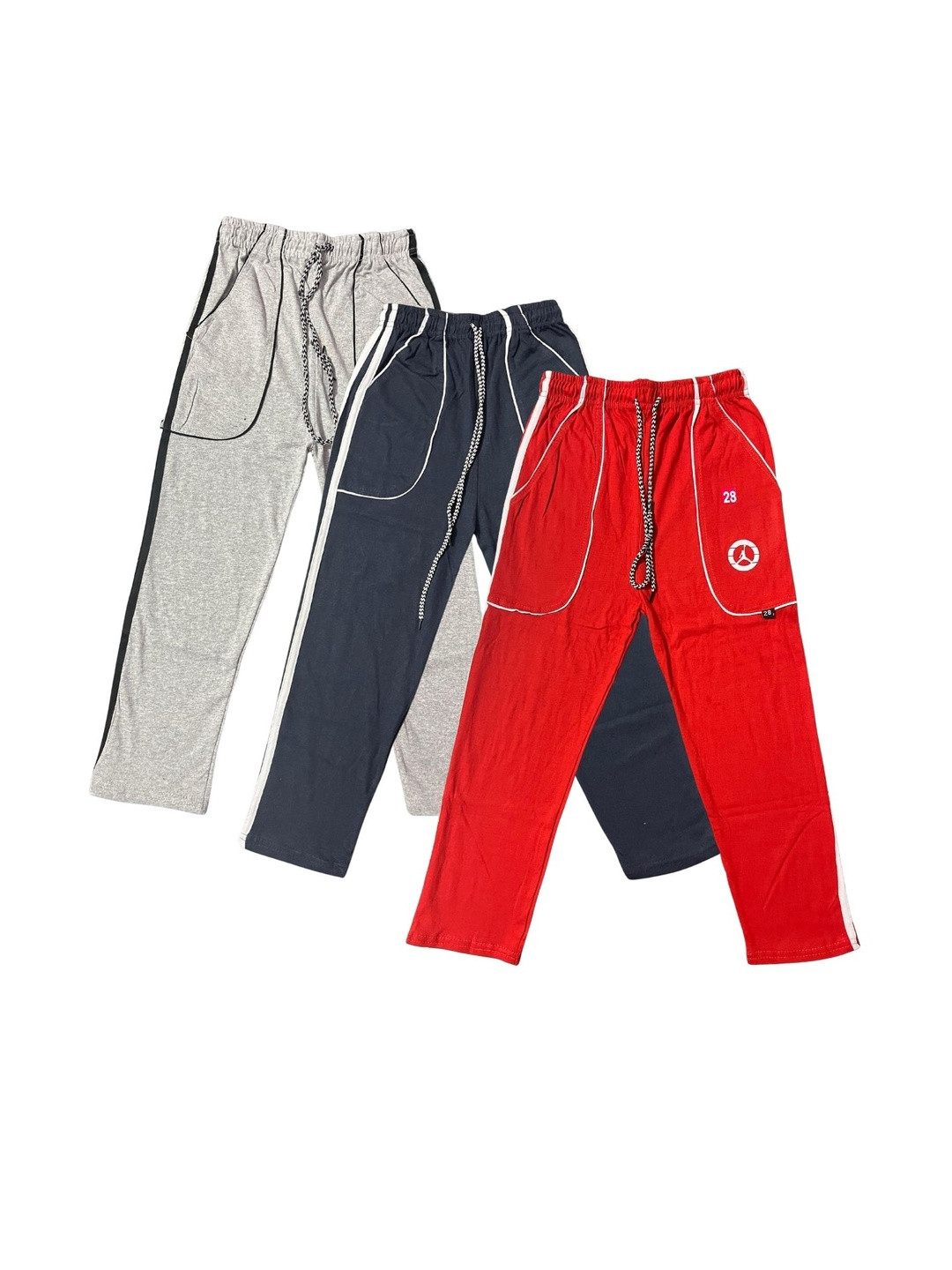 CUBIHEXA Boys Pack of 3 Drawstring Elasticated Waistband Track Pants