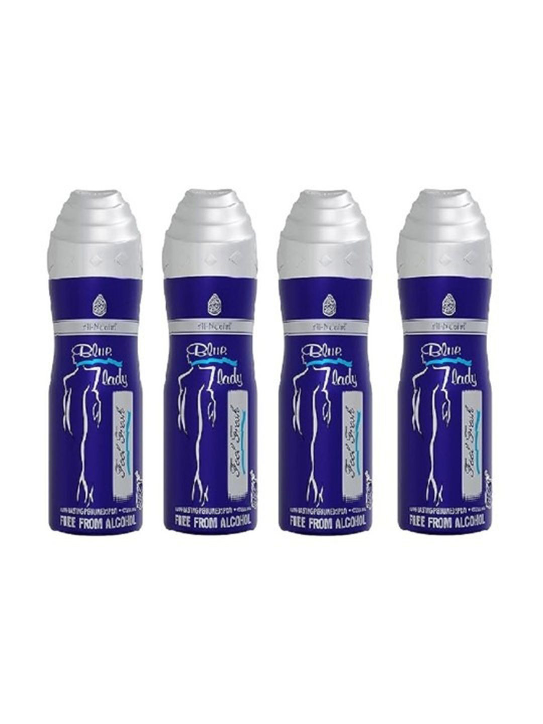 Al-Nuaim Set of 4 Blue Lady Long Lasting Alcohol Free Deodorant - 200 ml each