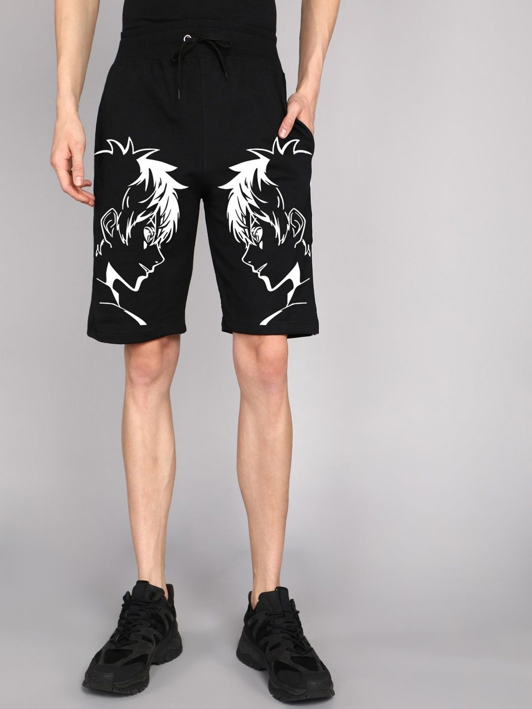 GYRFALCON Men Printed Mid-Rise Regular Fit Casual Shorts