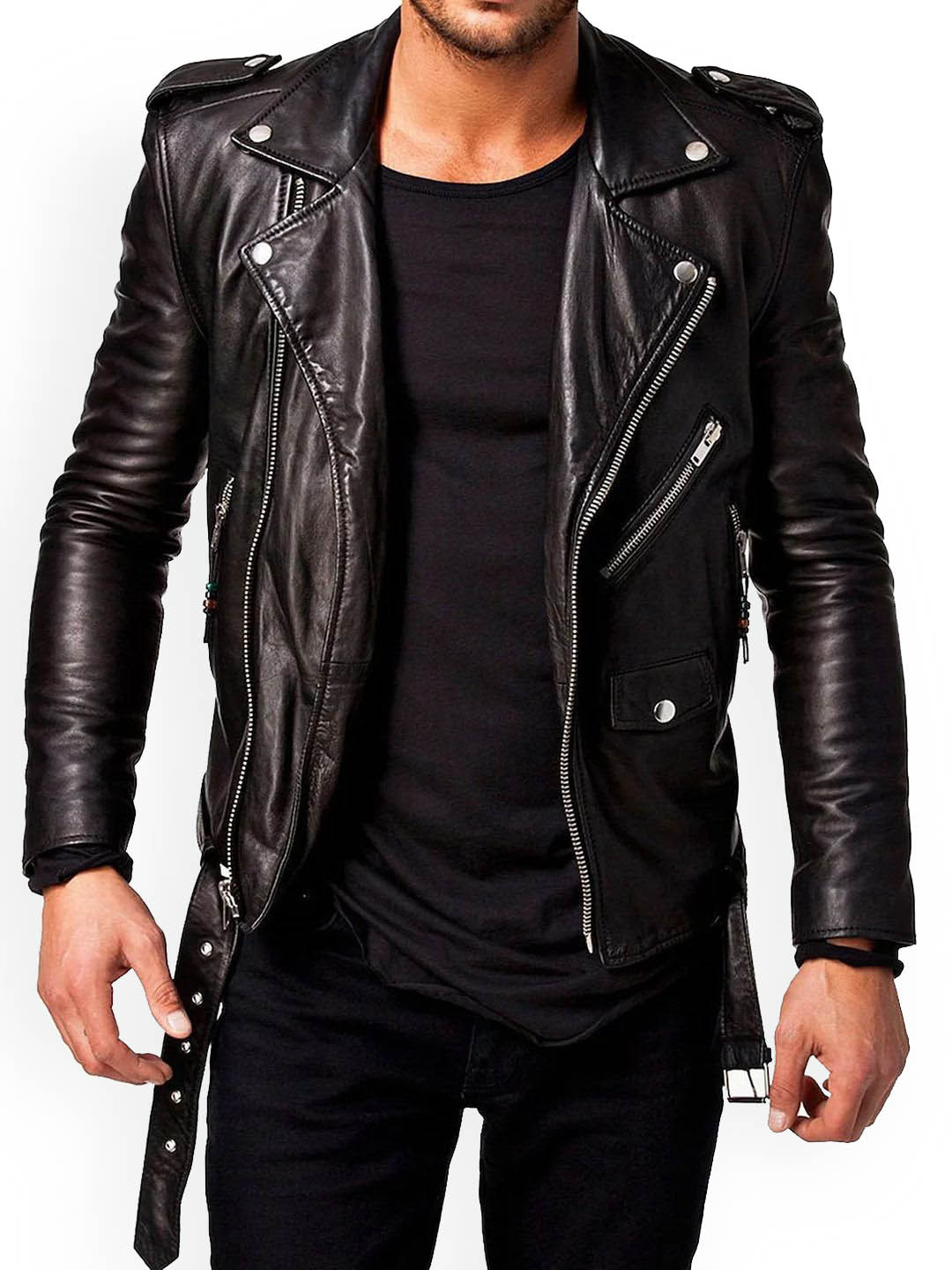 MaheTri The Viper Leather Bikers Jacket