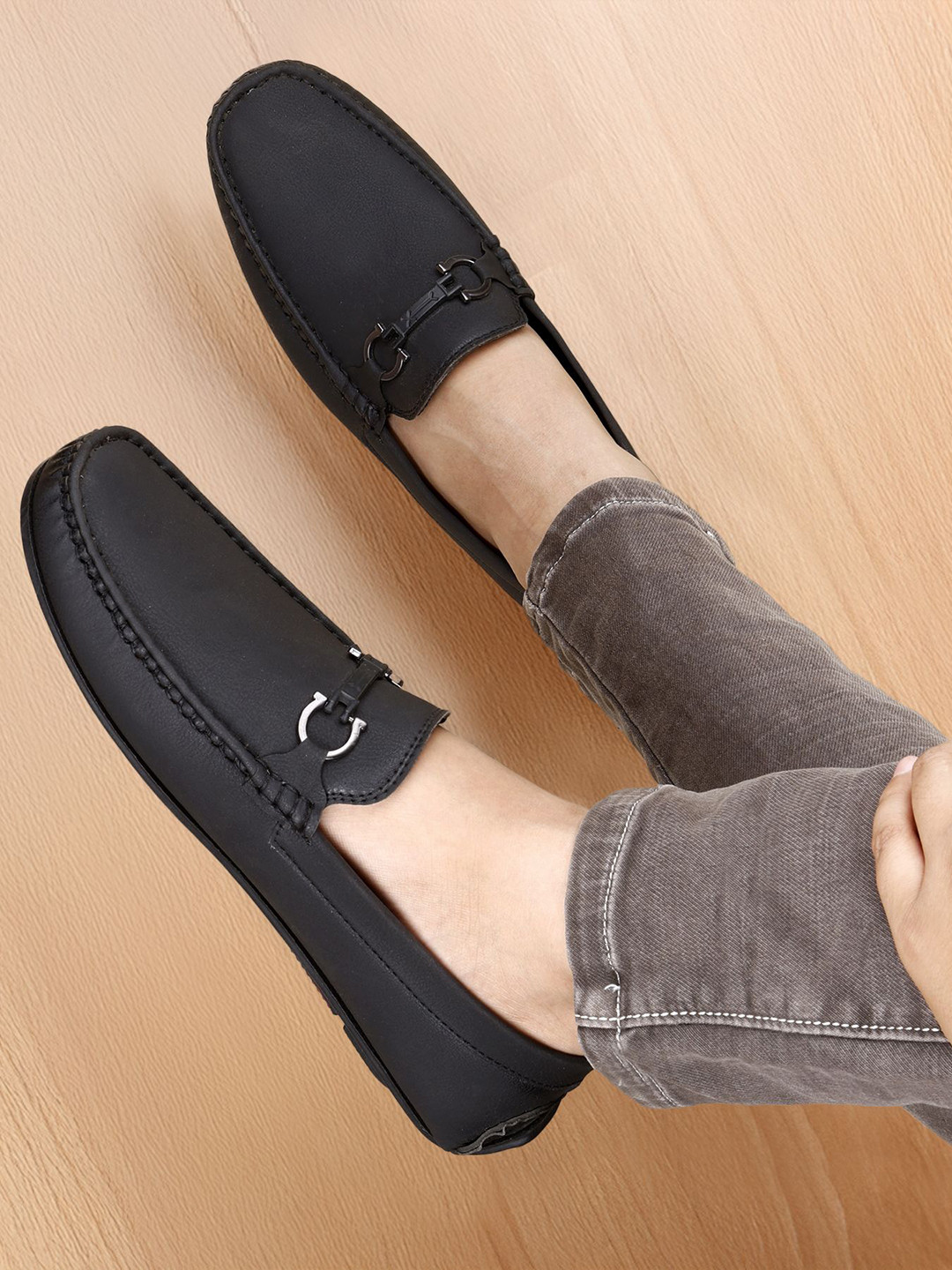 T-Rock Men Textured Horsebit Loafers