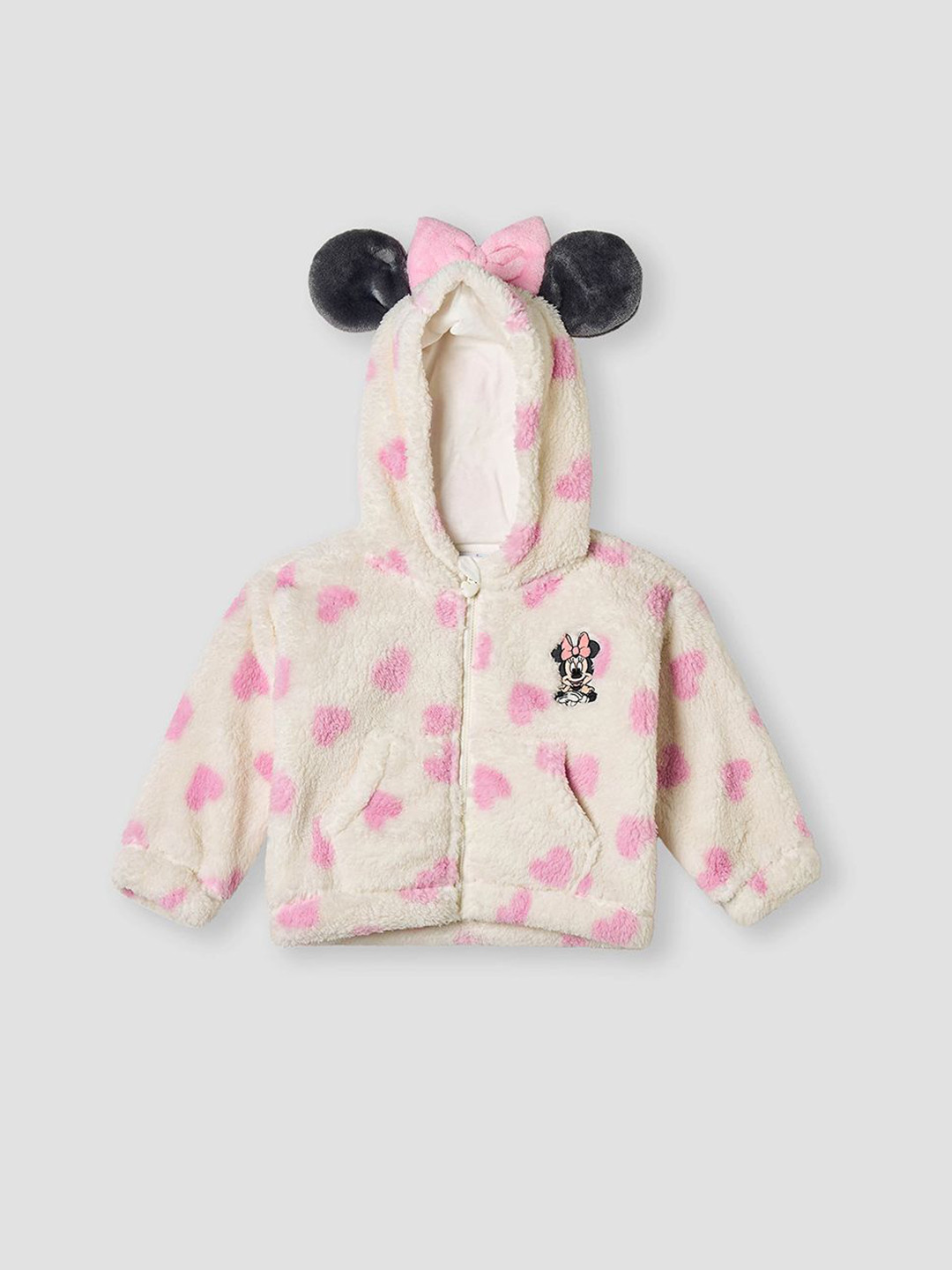 Juniors by Babyshop Girls Minnie Mouse Embroidered Hooded Sweatshirt