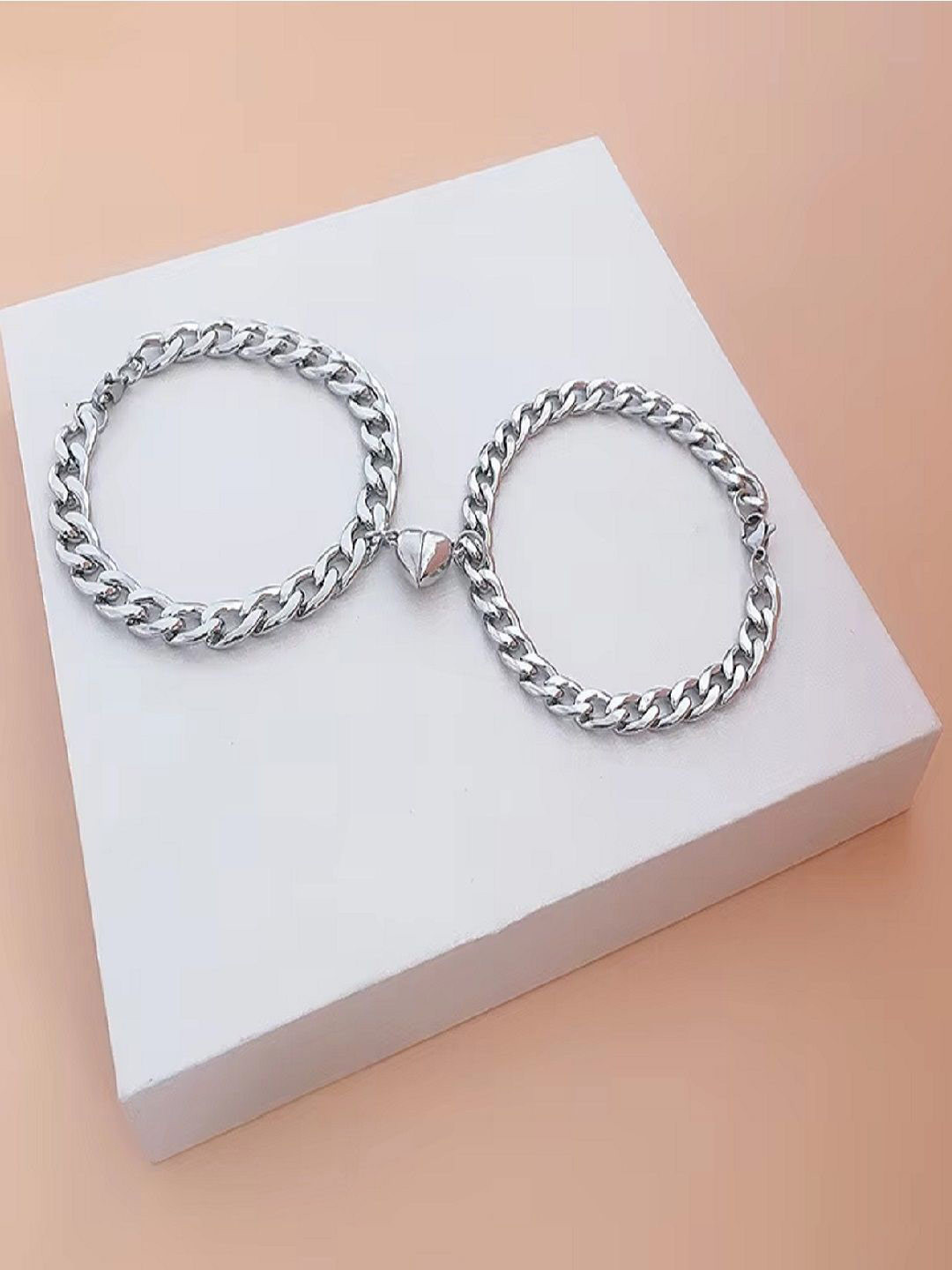 Oxidised Mall Men Silver-Plated Link Bracelet