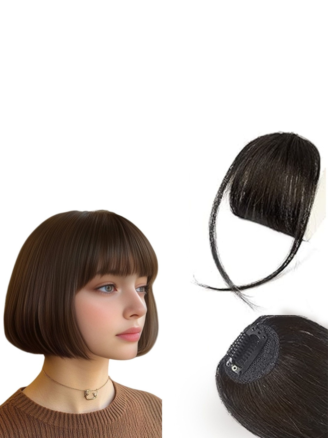 VIEWS Clip-In Locks Straight Hair Extension - Black - 6 Inches