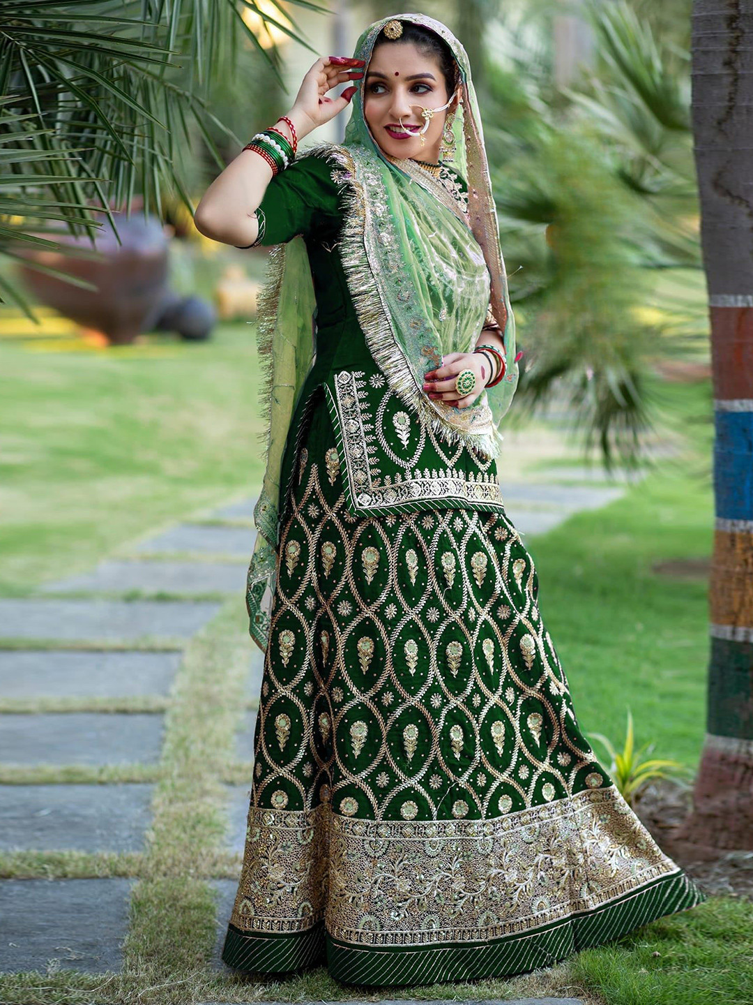 MADHUR HAND WORK ART Embroidered Beads and Stones Satin Semi-Stitched Lehenga Choli