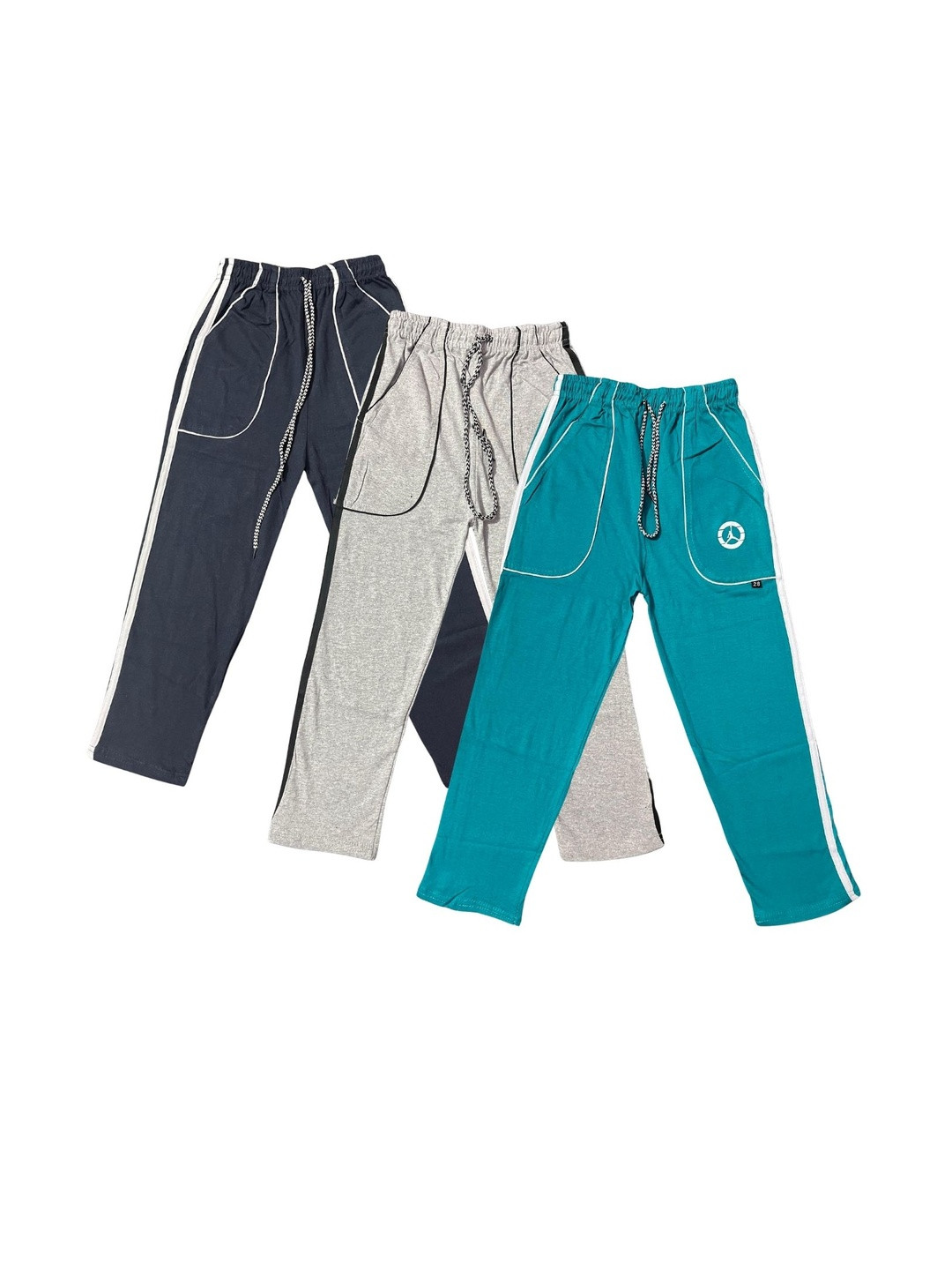 IndiCrafts Boys Set Of 3 Solid Cotton Track Pants