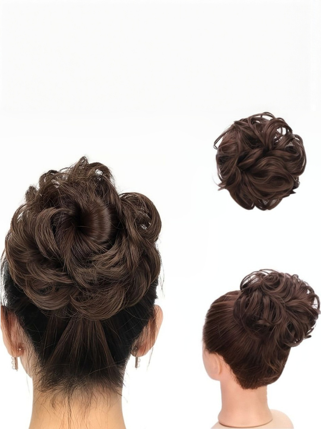 VIEWS Curly Halo Bun Hair Extension - Brown - 8 In