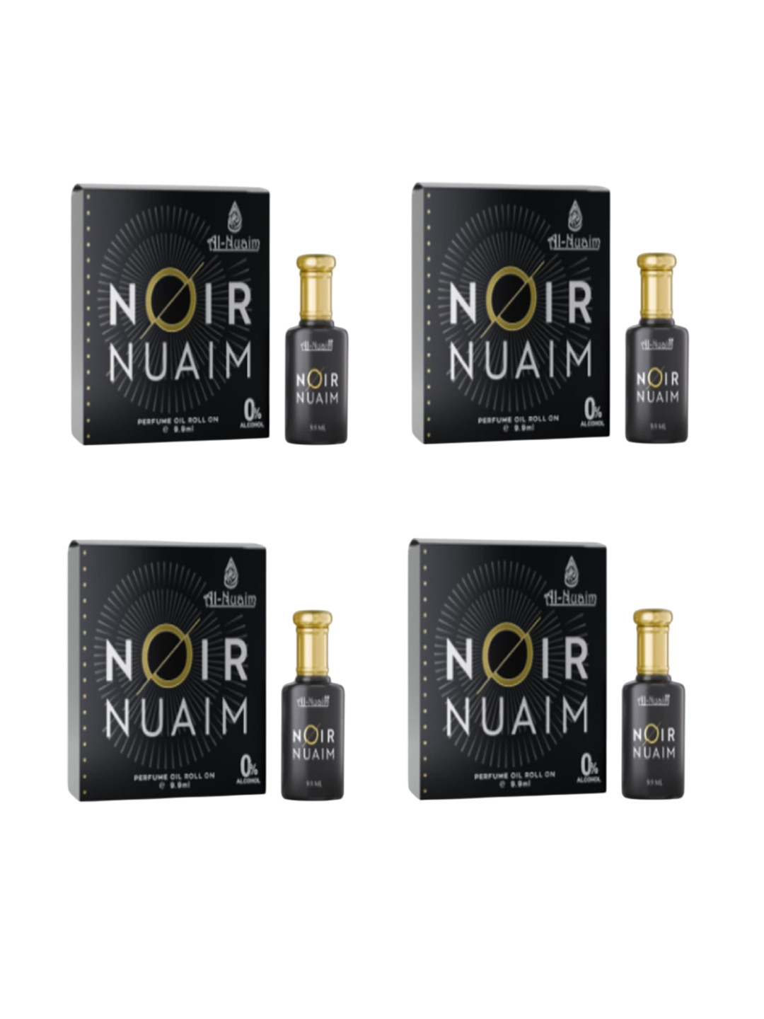 Al-Nuaim Set Of 4 Noir Nuaim Alcohol Free Attar - 9.9ml Each