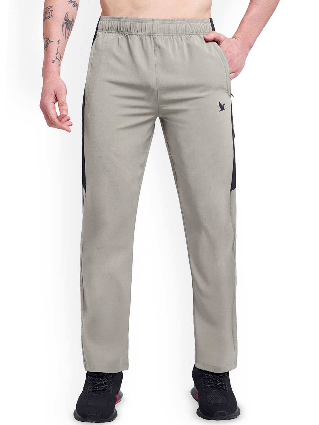 OXPECKER Men Side Striped Sweat Wicking Mid-Rise Slim Fit Track Pant