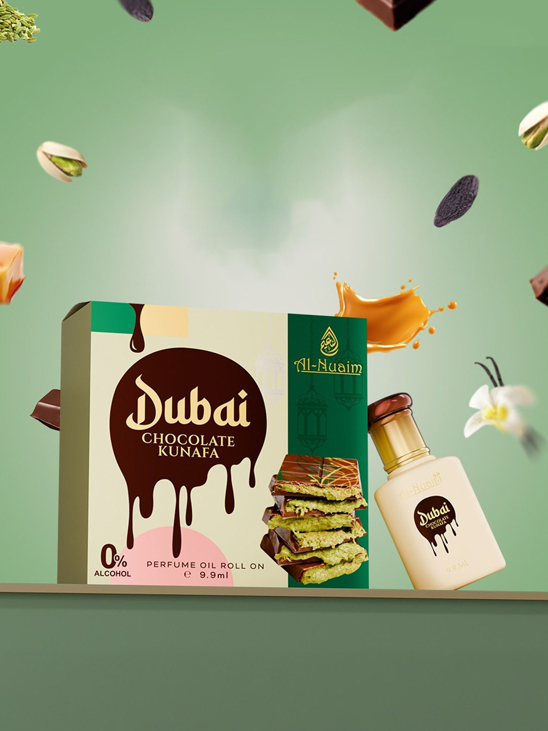 Al-Nuaim Set Of 2 Dubai Chocolate Kunafa Long Lasting Attar - 9.9ml Each