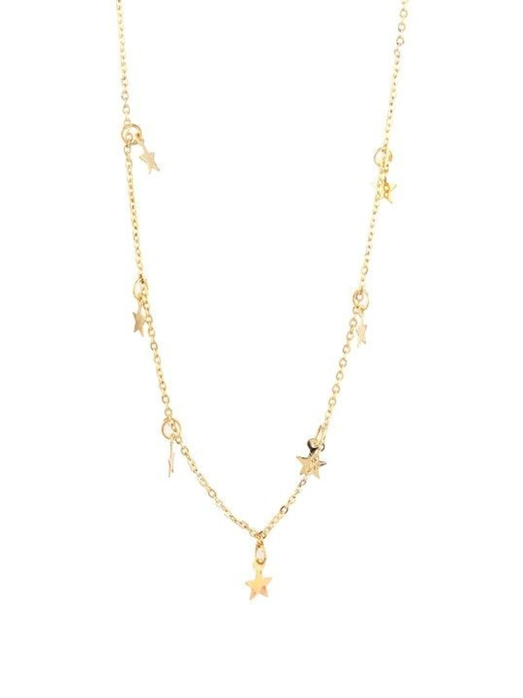 DressBerry Gold-Plated Star Shaped Necklace Pendant Chain