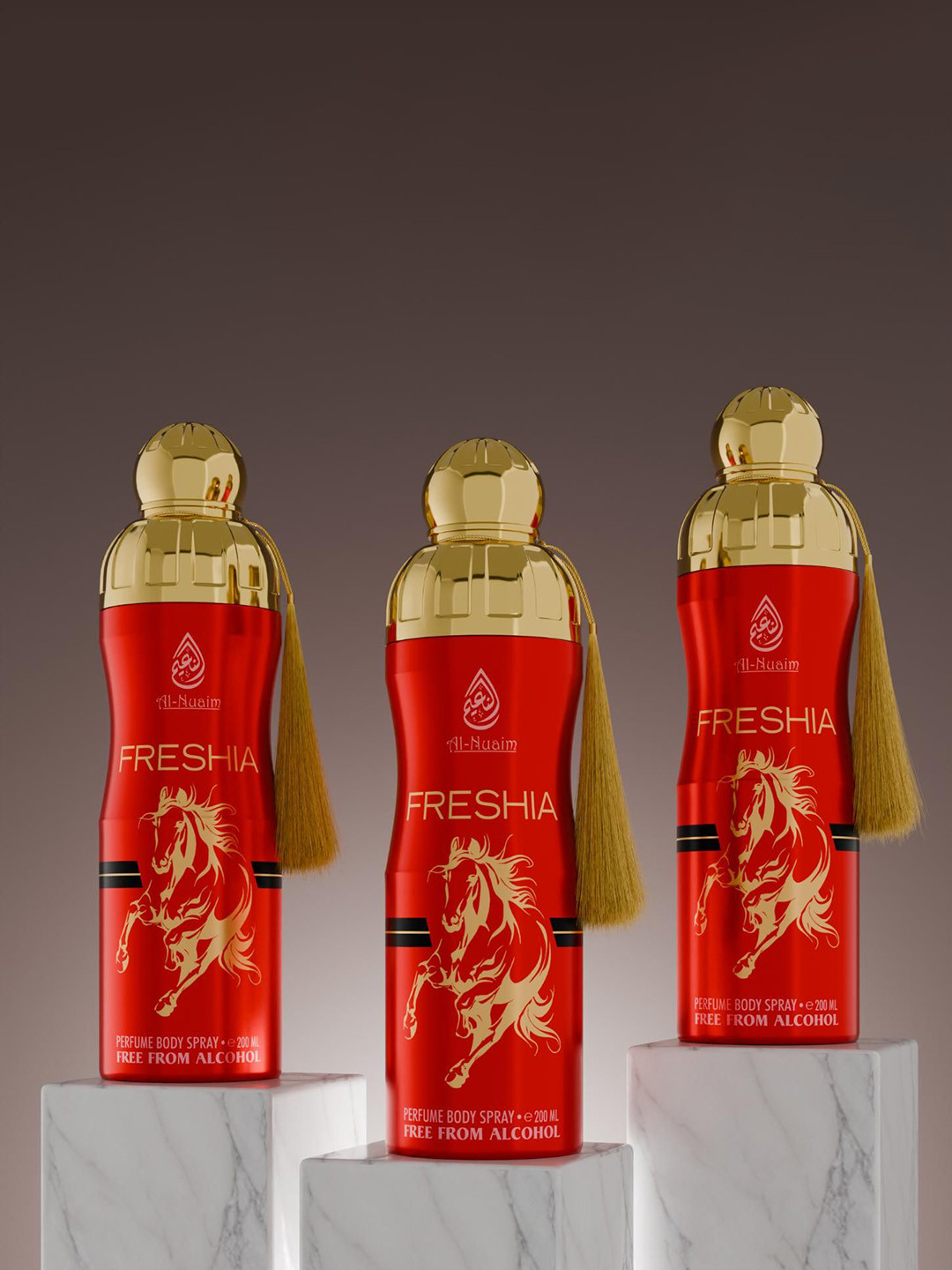 Al-Nuaim Set of 3 Freshia Long Lasting Alcohol Free Deodorant - 200 ml each