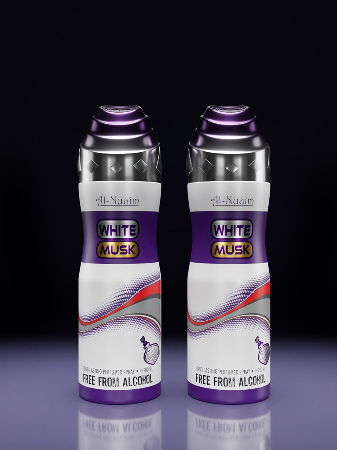 Al-Nuaim Set of 2 White Musk Long Lasting Alcohol Free Deodorant - 200 ml each