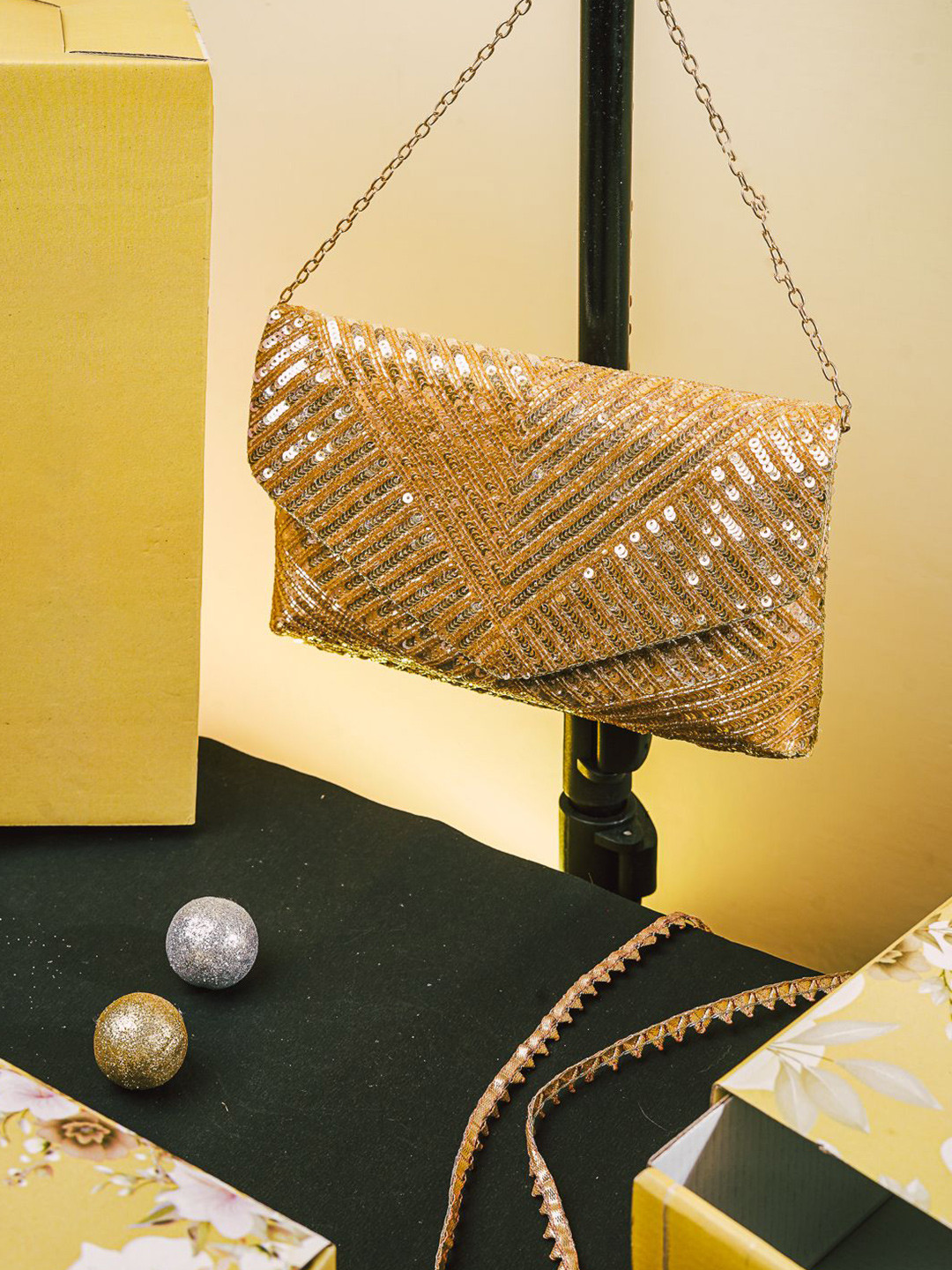 NR By Nidhi Rathi Embellished Foldover Envelope Clutch