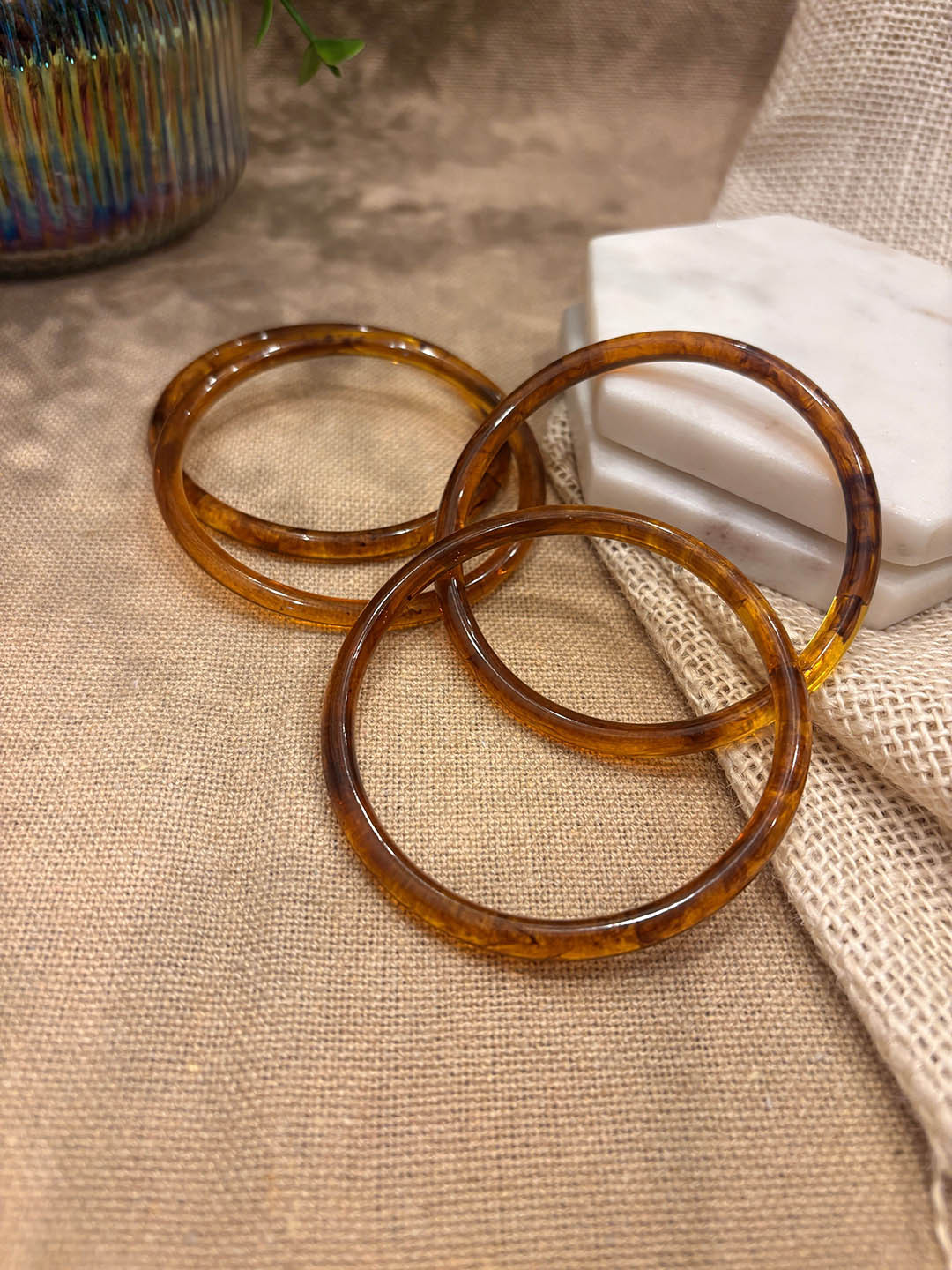 Niska Pack Of 4 Abstract Printed Resin Bangles