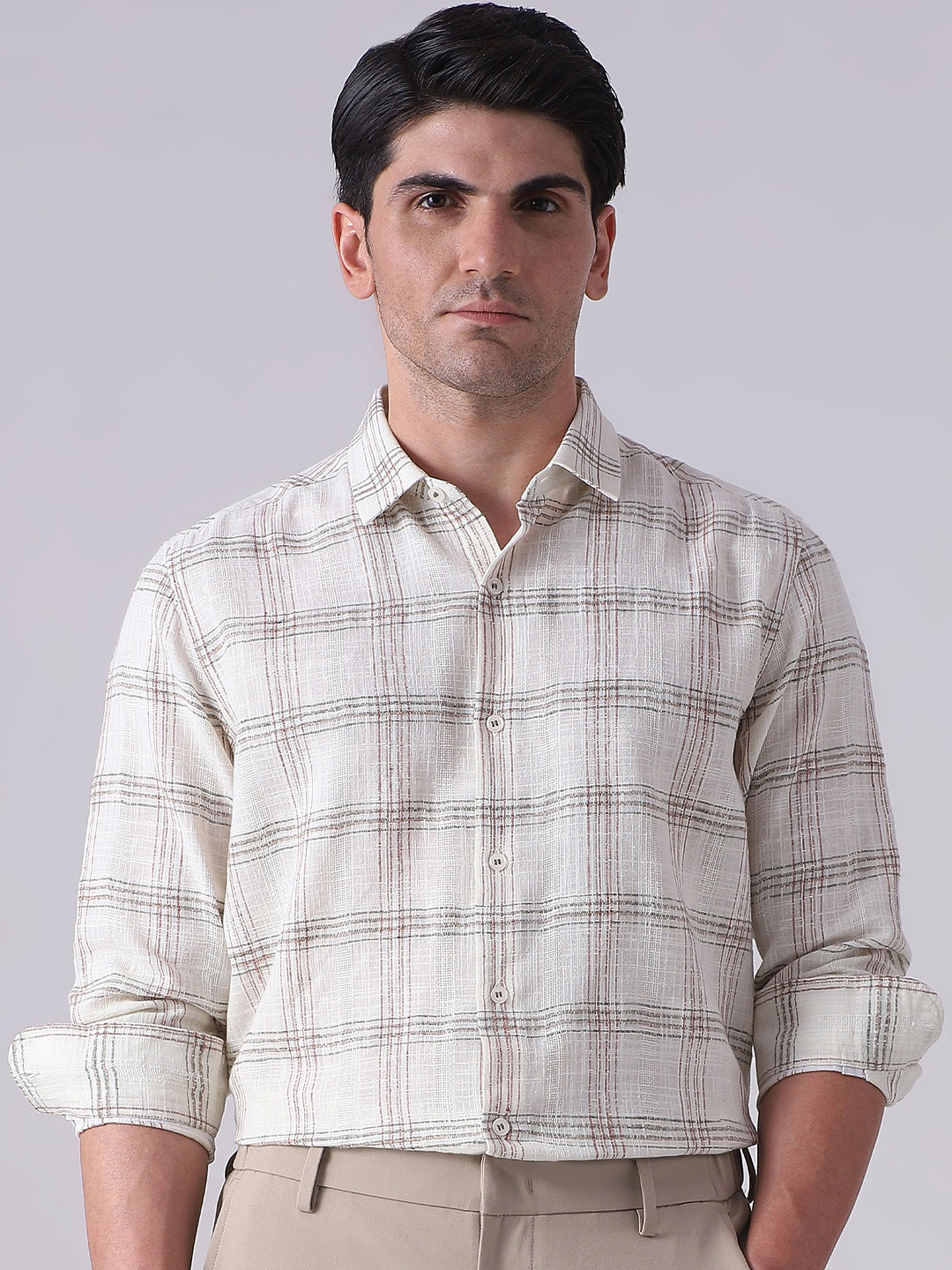 Mufti Men Slim Fit Checked Casual Shirt