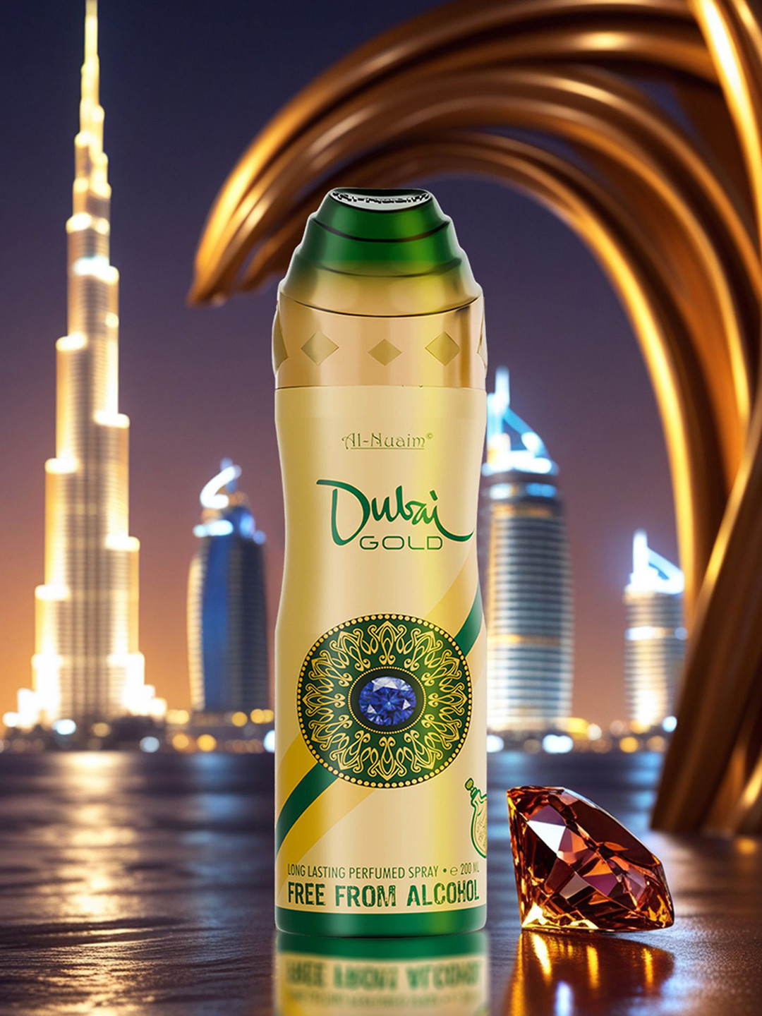 Al-Nuaim Men Set Of 2 Dubai Gold Alcohol Free Deodorant - 200ml Each