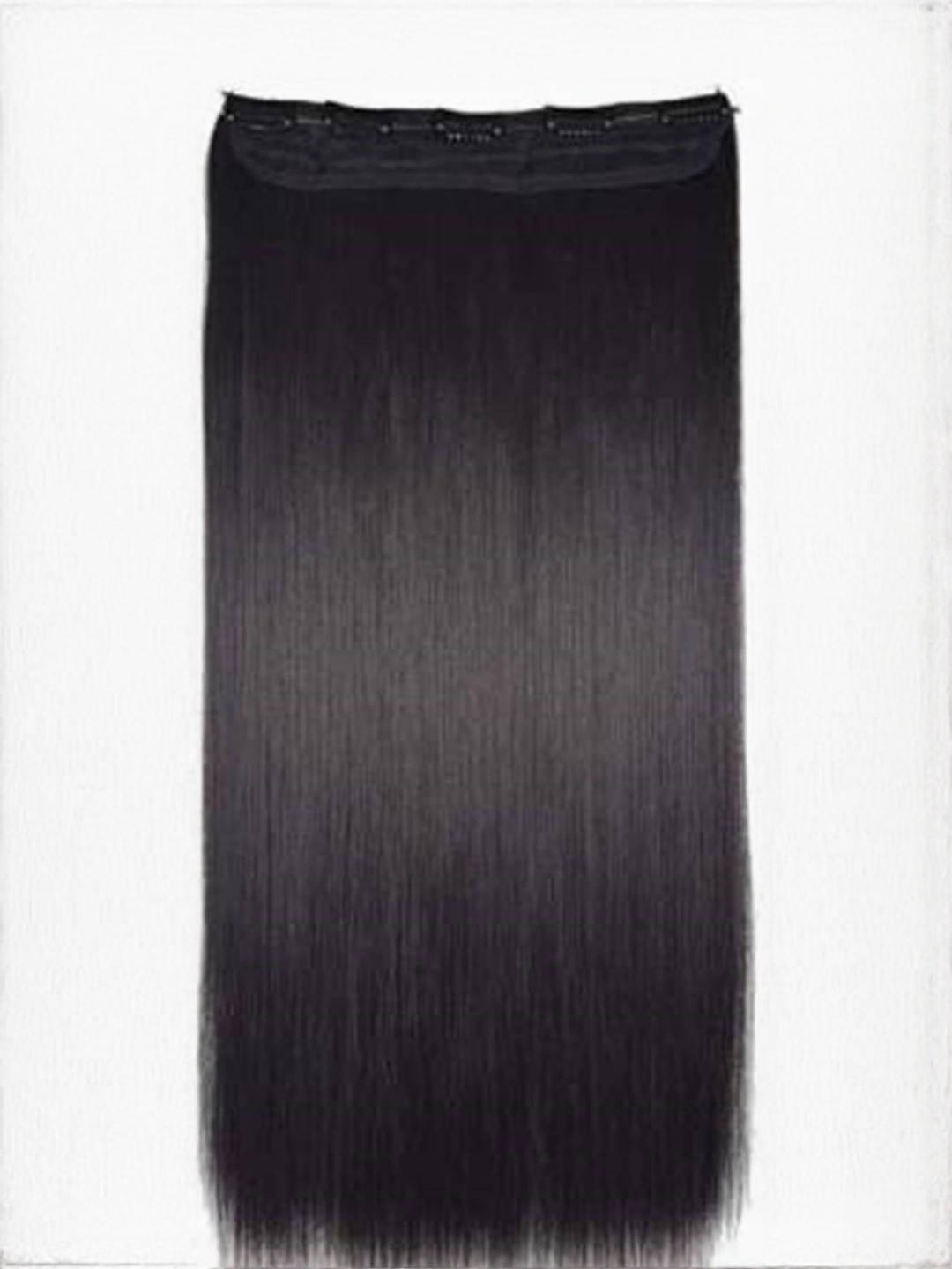 VIEWS Women Black Wavy Clip-In Locks Hair Extension 22 inch